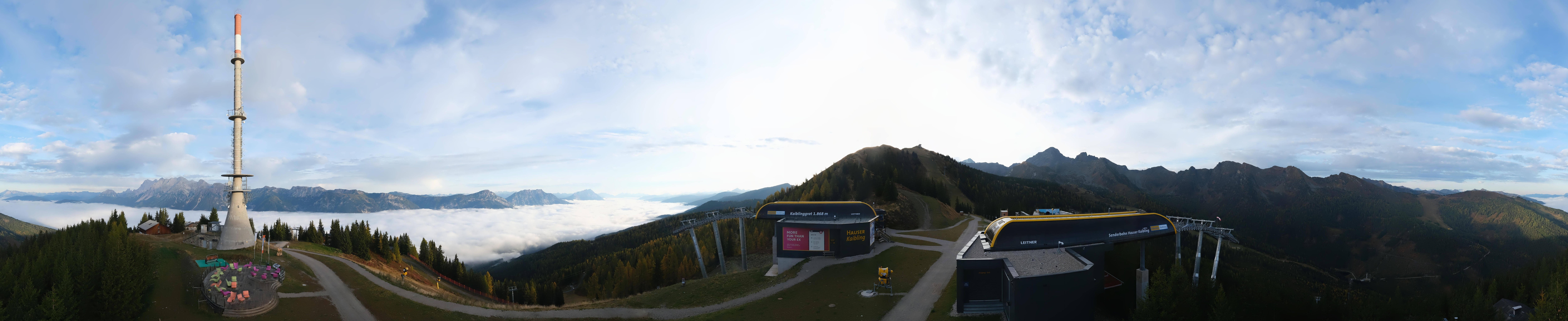 Archiv Foto Webcam Hauser Kaibling: Panorama Sendemast