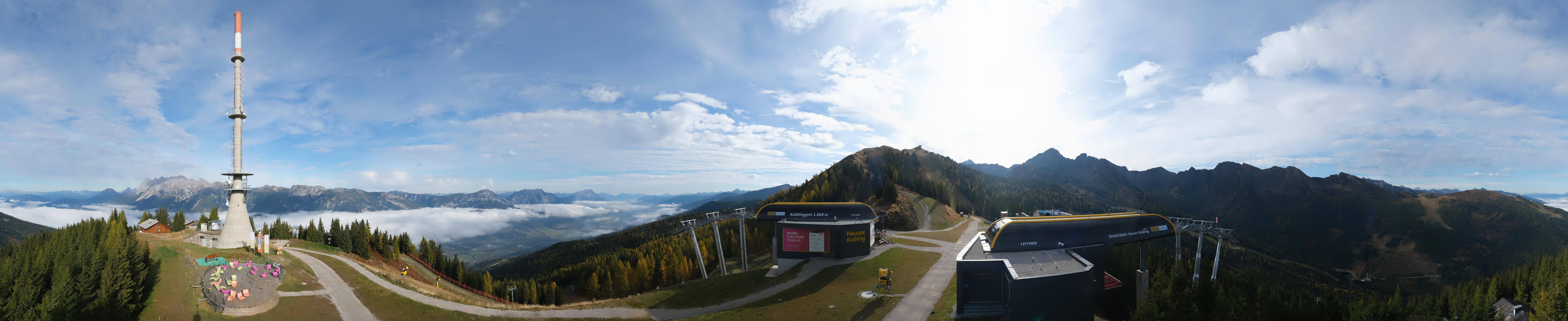 Archiv Foto Webcam Hauser Kaibling: Panorama Sendemast