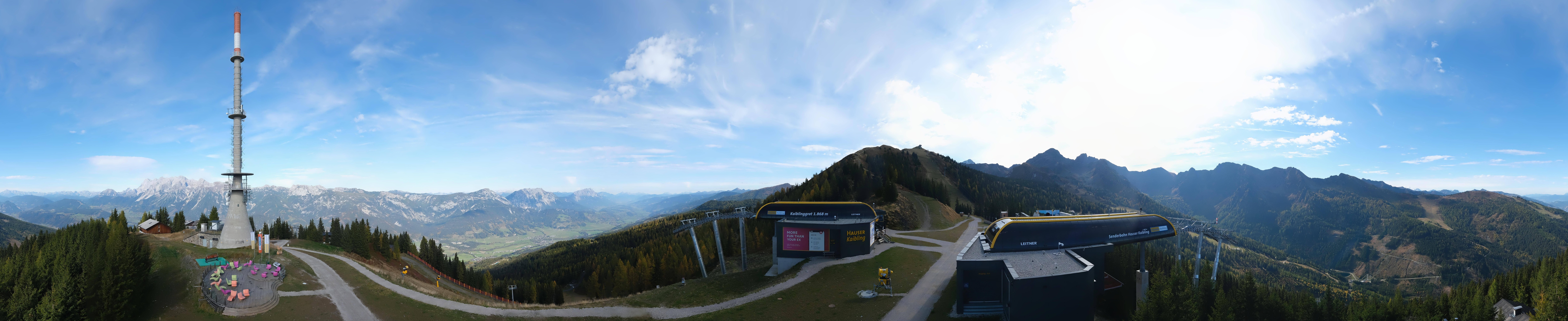 Archiv Foto Webcam Hauser Kaibling: Panorama Sendemast