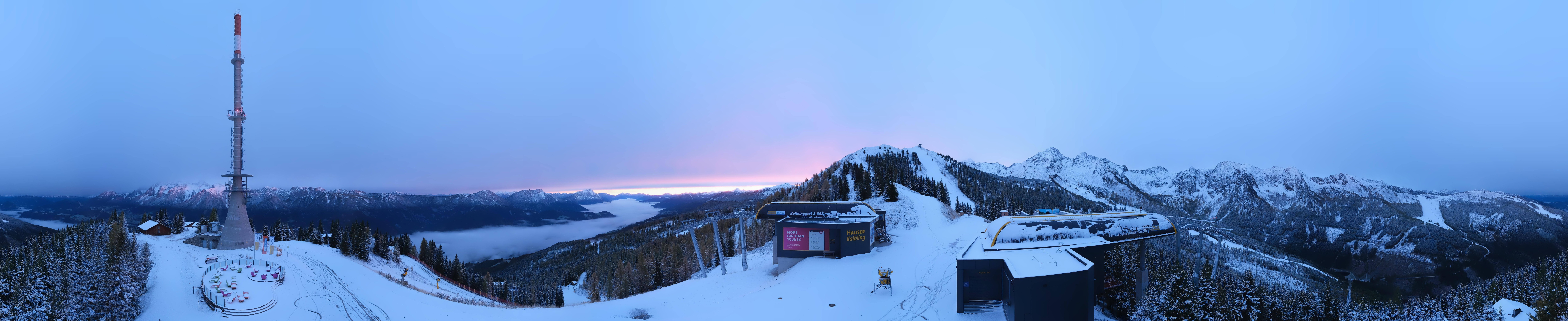 Archiv Foto Webcam Hauser Kaibling: Panorama Sendemast