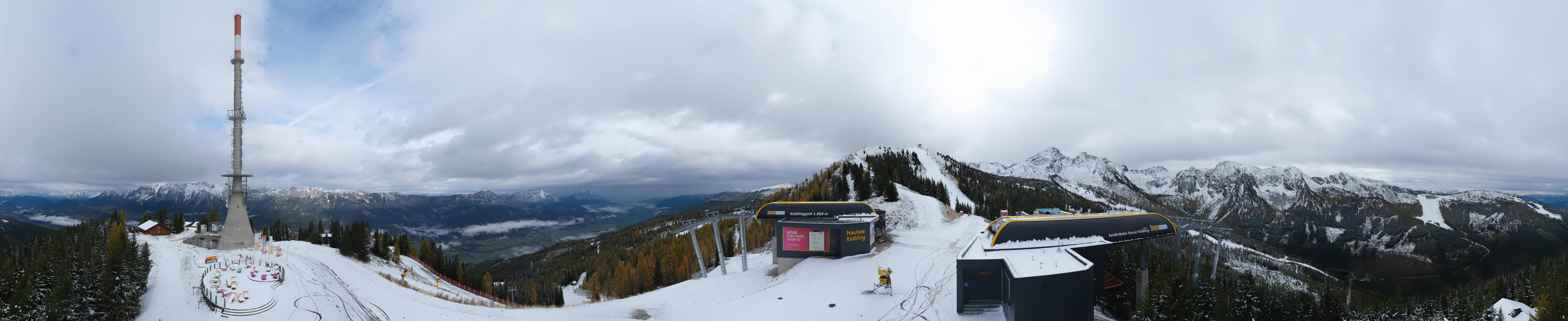 Archiv Foto Webcam Hauser Kaibling: Panorama Sendemast