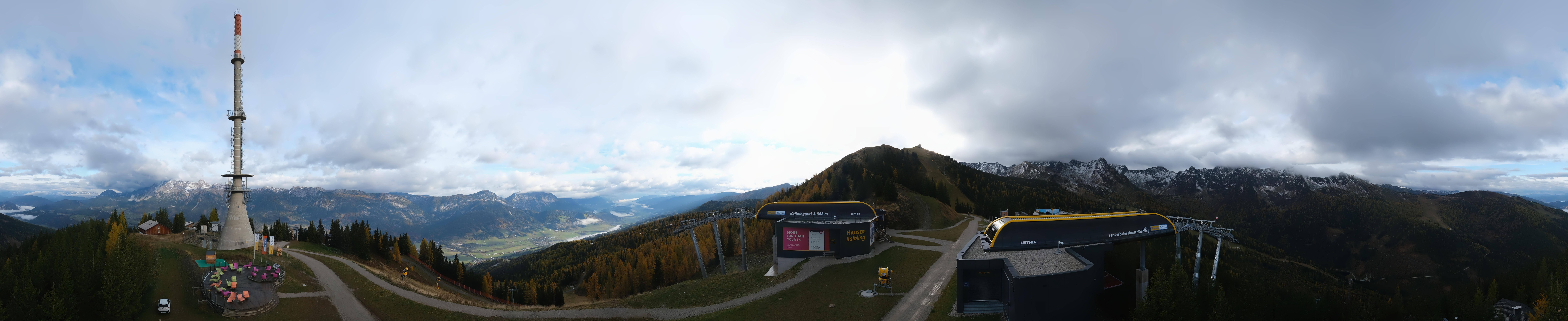 Archiv Foto Webcam Hauser Kaibling: Panorama Sendemast