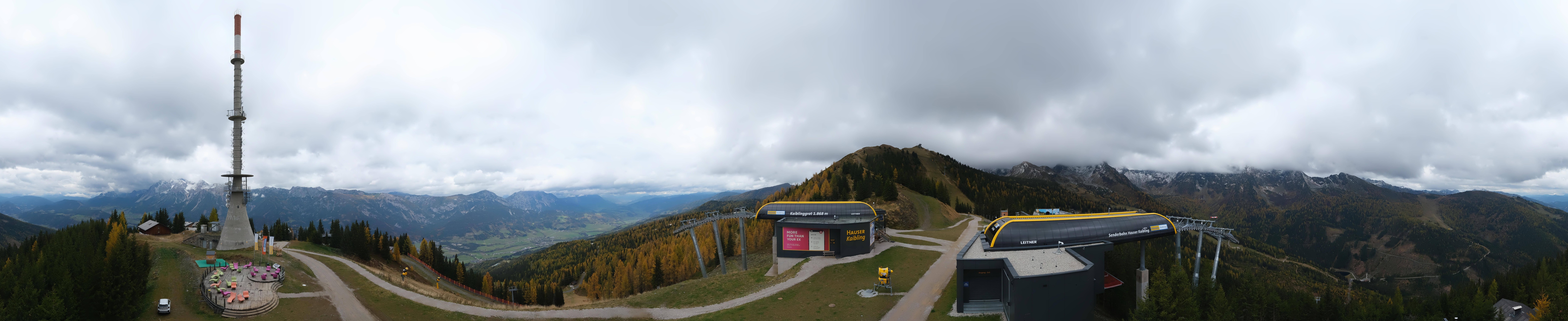 Archiv Foto Webcam Hauser Kaibling: Panorama Sendemast
