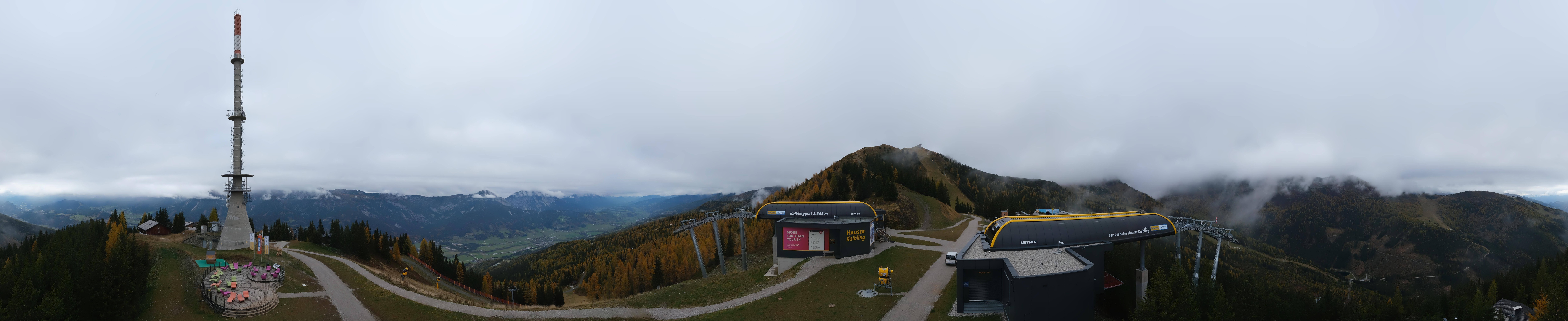 Archiv Foto Webcam Hauser Kaibling: Panorama Sendemast