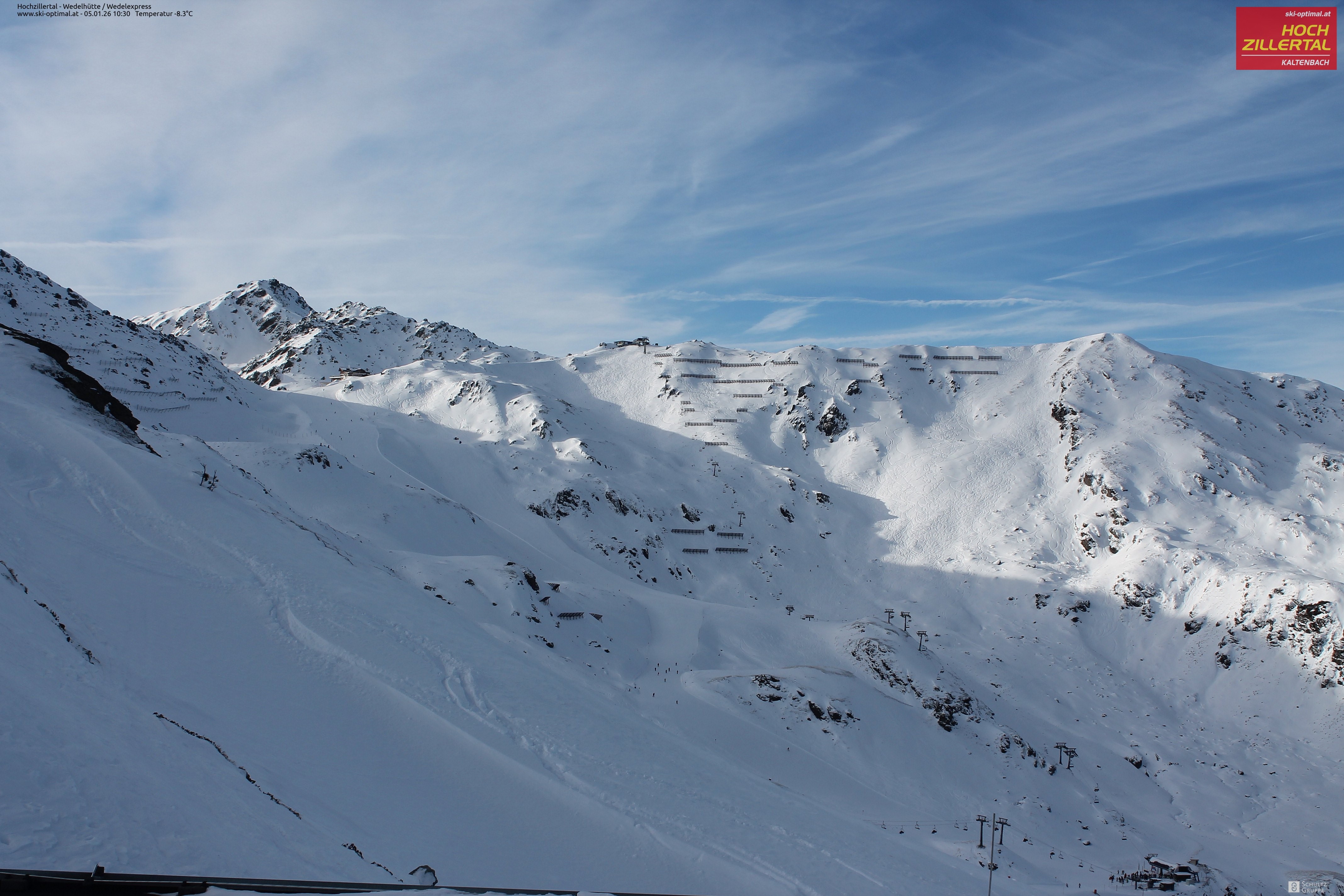 Archiv Foto Webcam Hochzillertal: Blick zur Wedelhütte