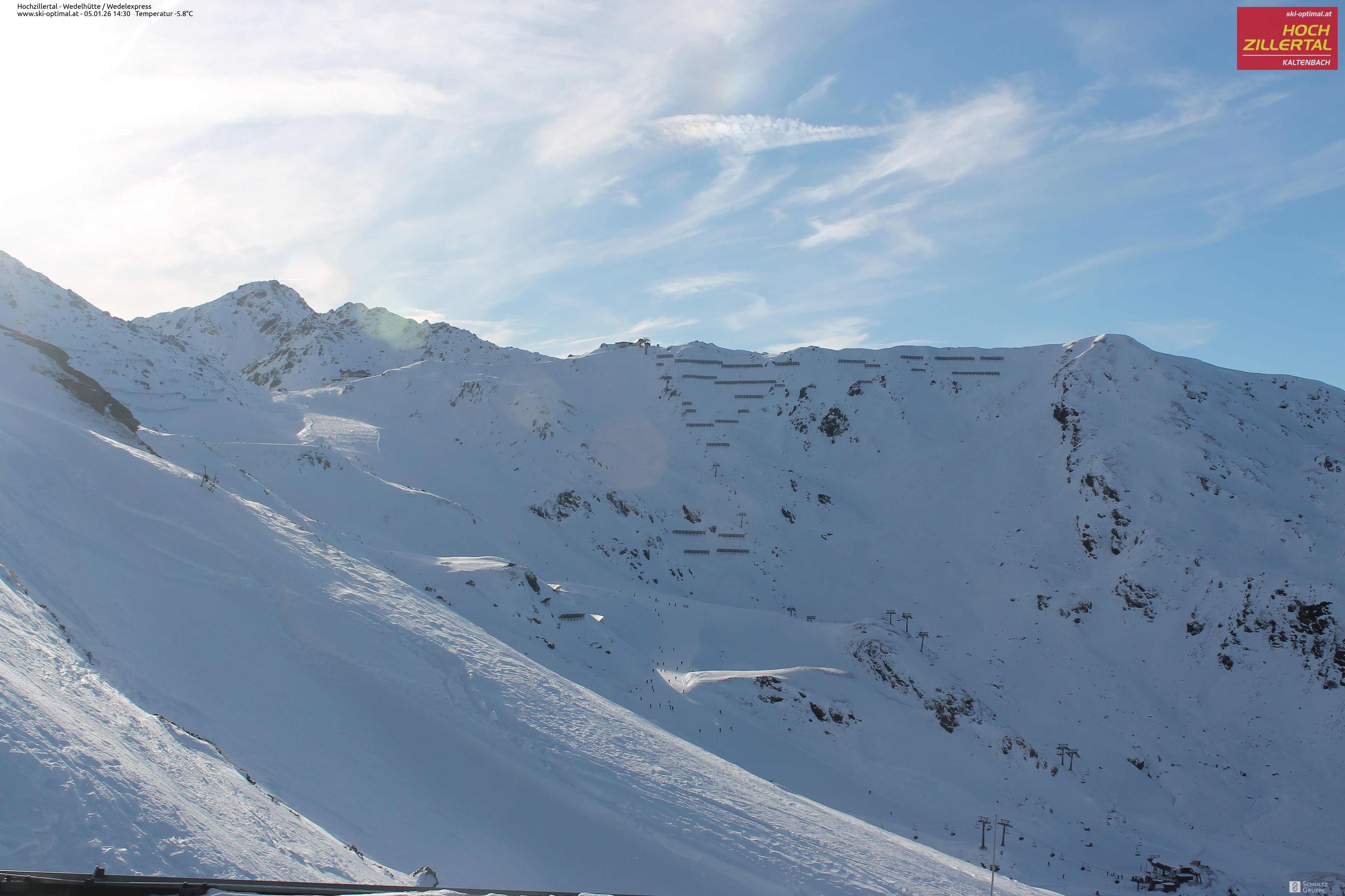 Archiv Foto Webcam Hochzillertal: Blick zur Wedelhütte