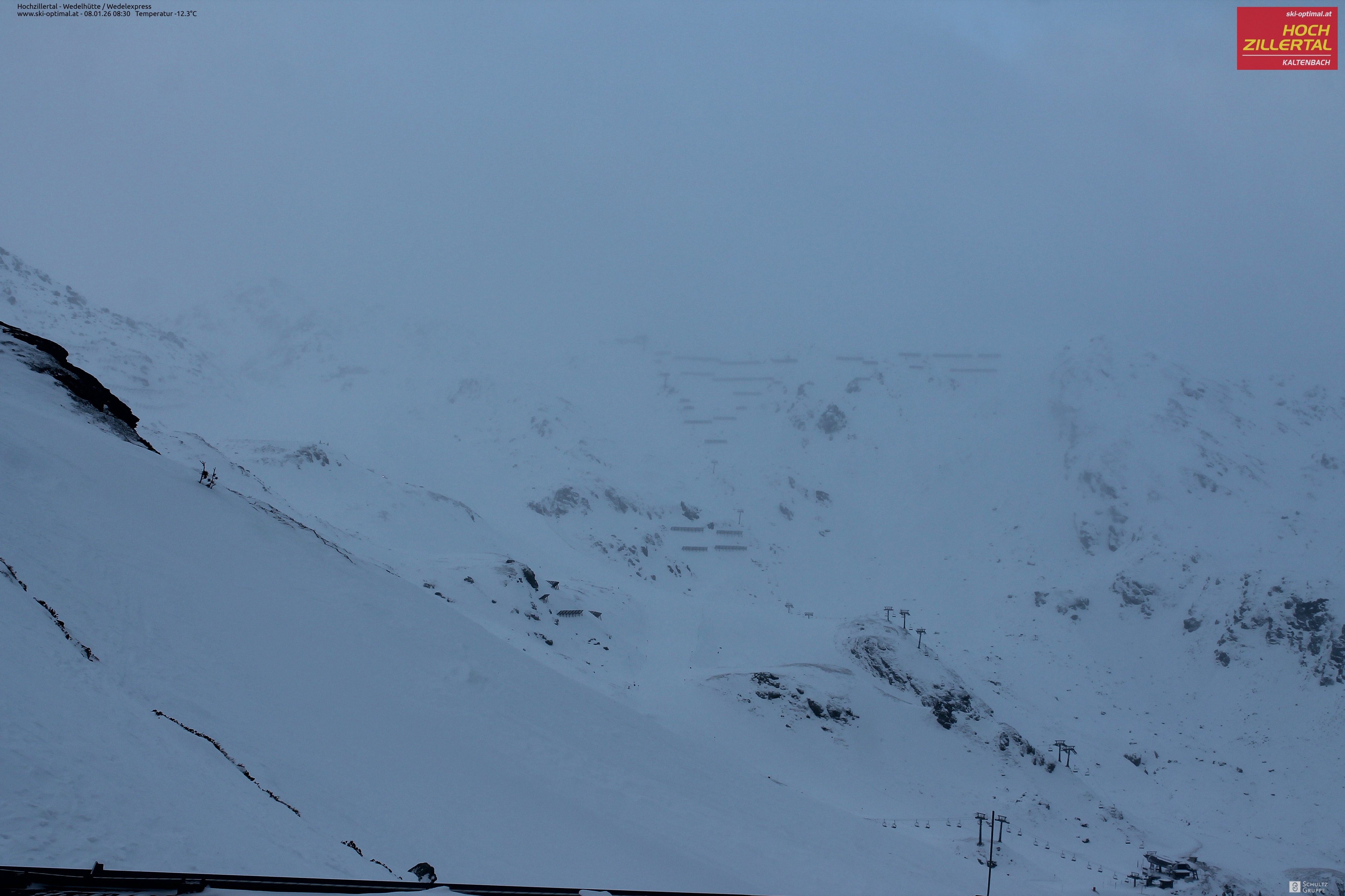Archiv Foto Webcam Hochzillertal: Blick zur Wedelhütte