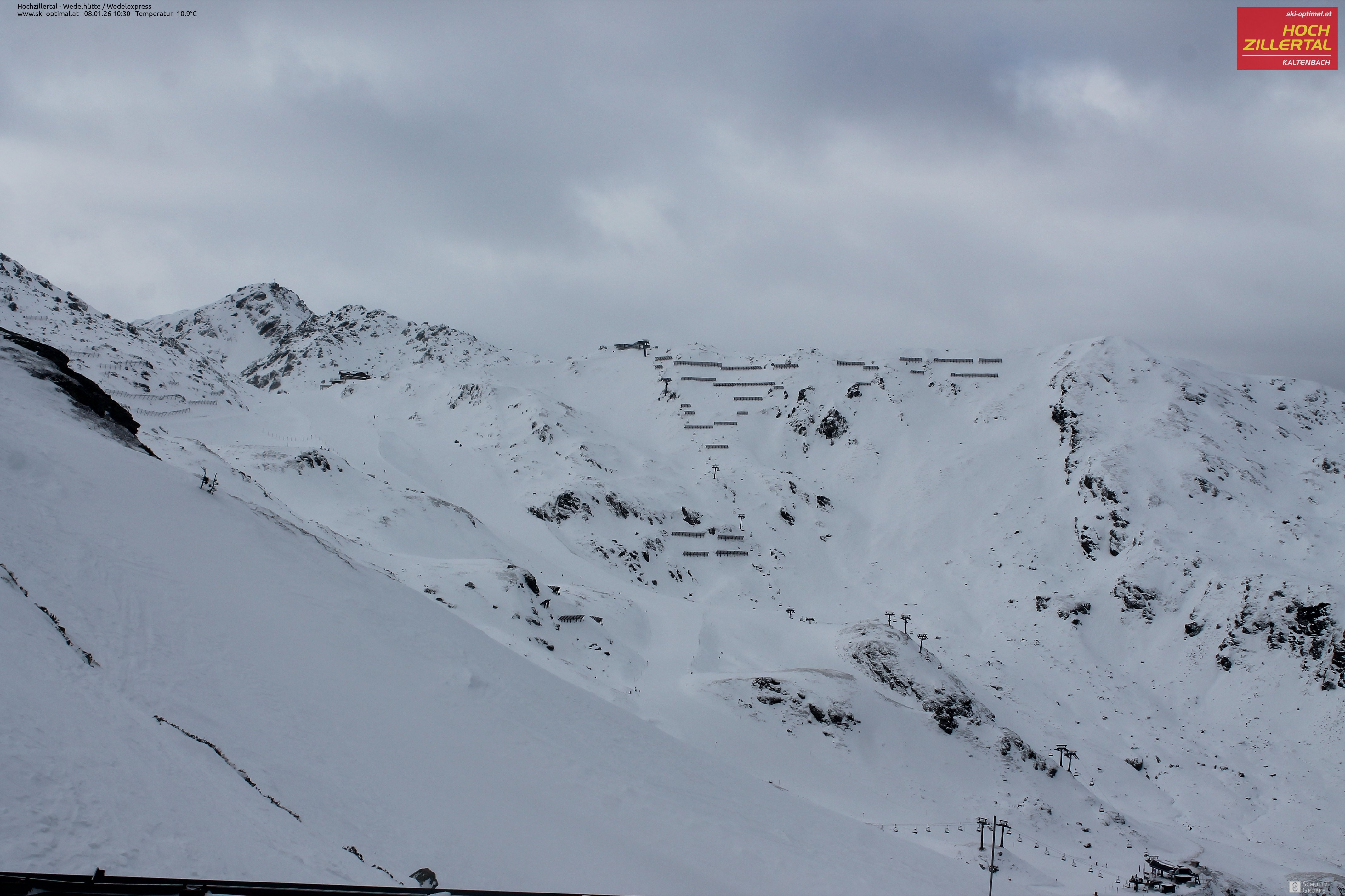 Archiv Foto Webcam Hochzillertal: Blick zur Wedelhütte