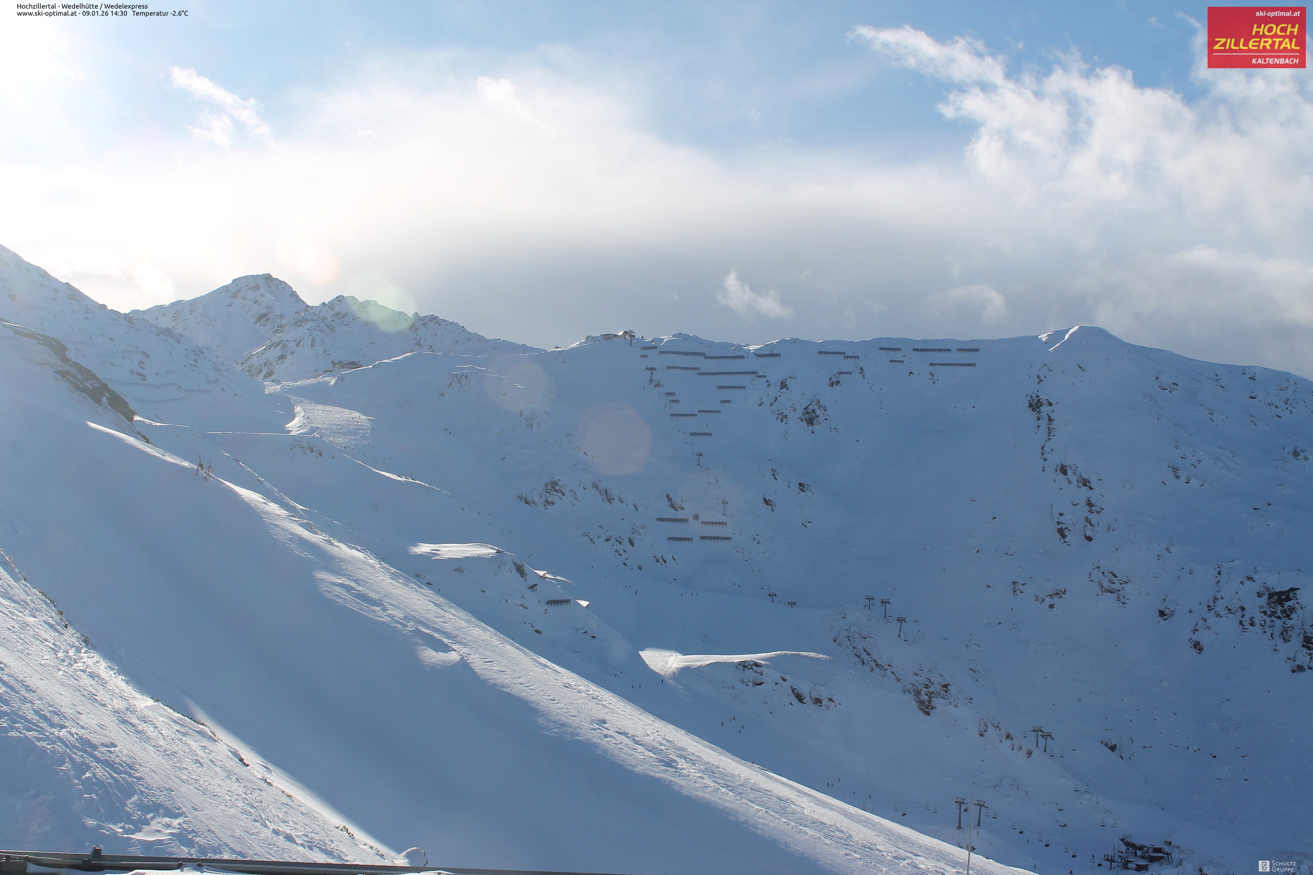Archiv Foto Webcam Hochzillertal: Blick zur Wedelhütte