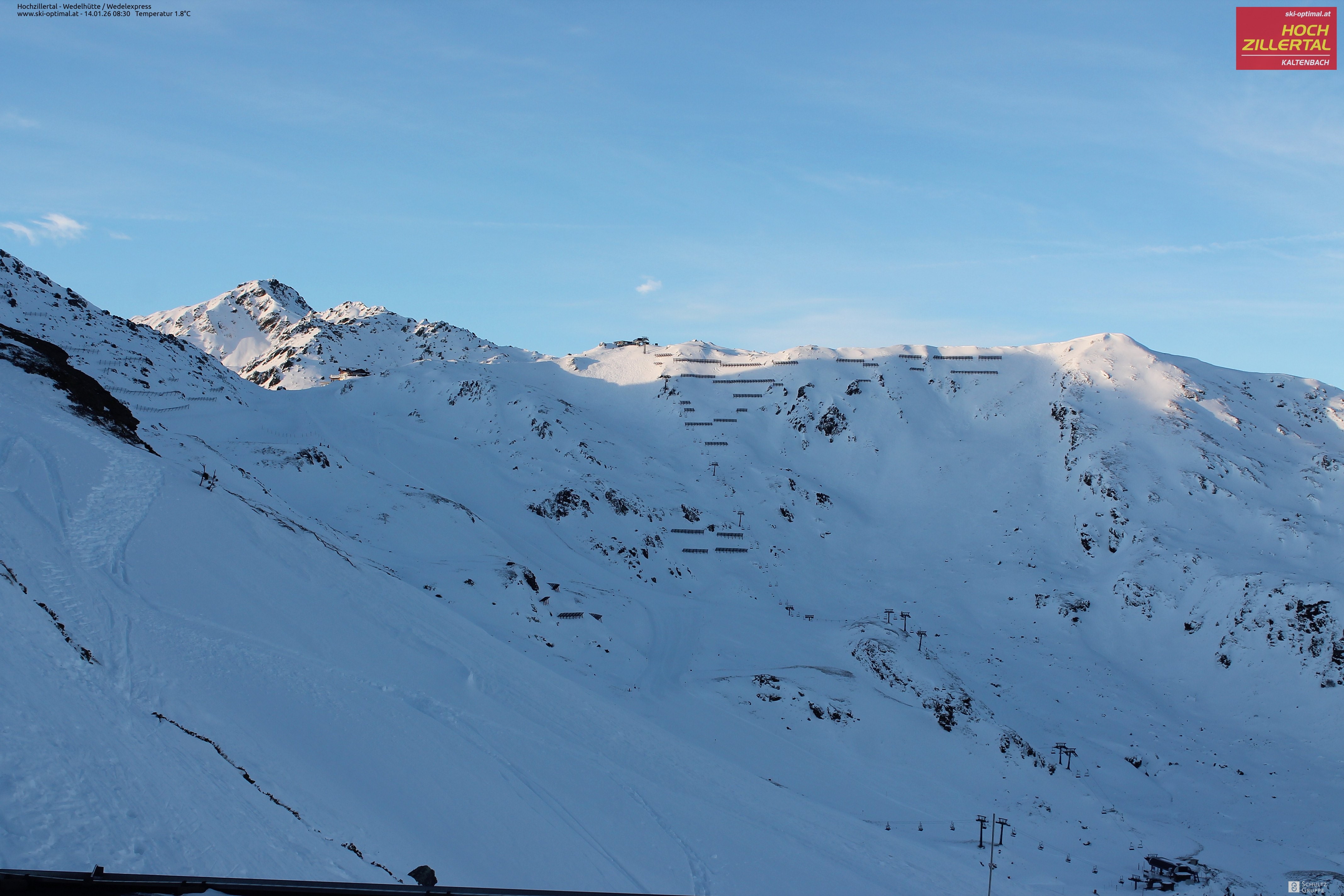 Archiv Foto Webcam Hochzillertal: Blick zur Wedelhütte