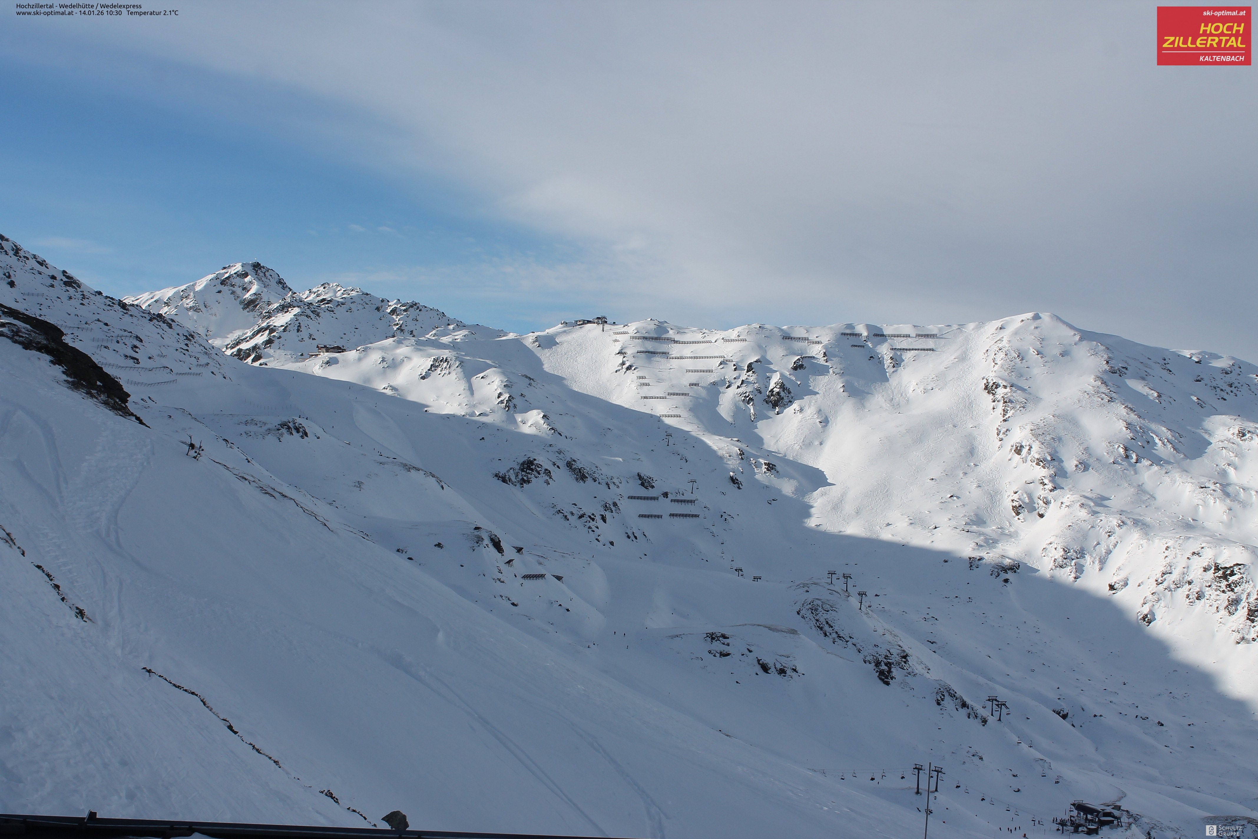 Archiv Foto Webcam Hochzillertal: Blick zur Wedelhütte