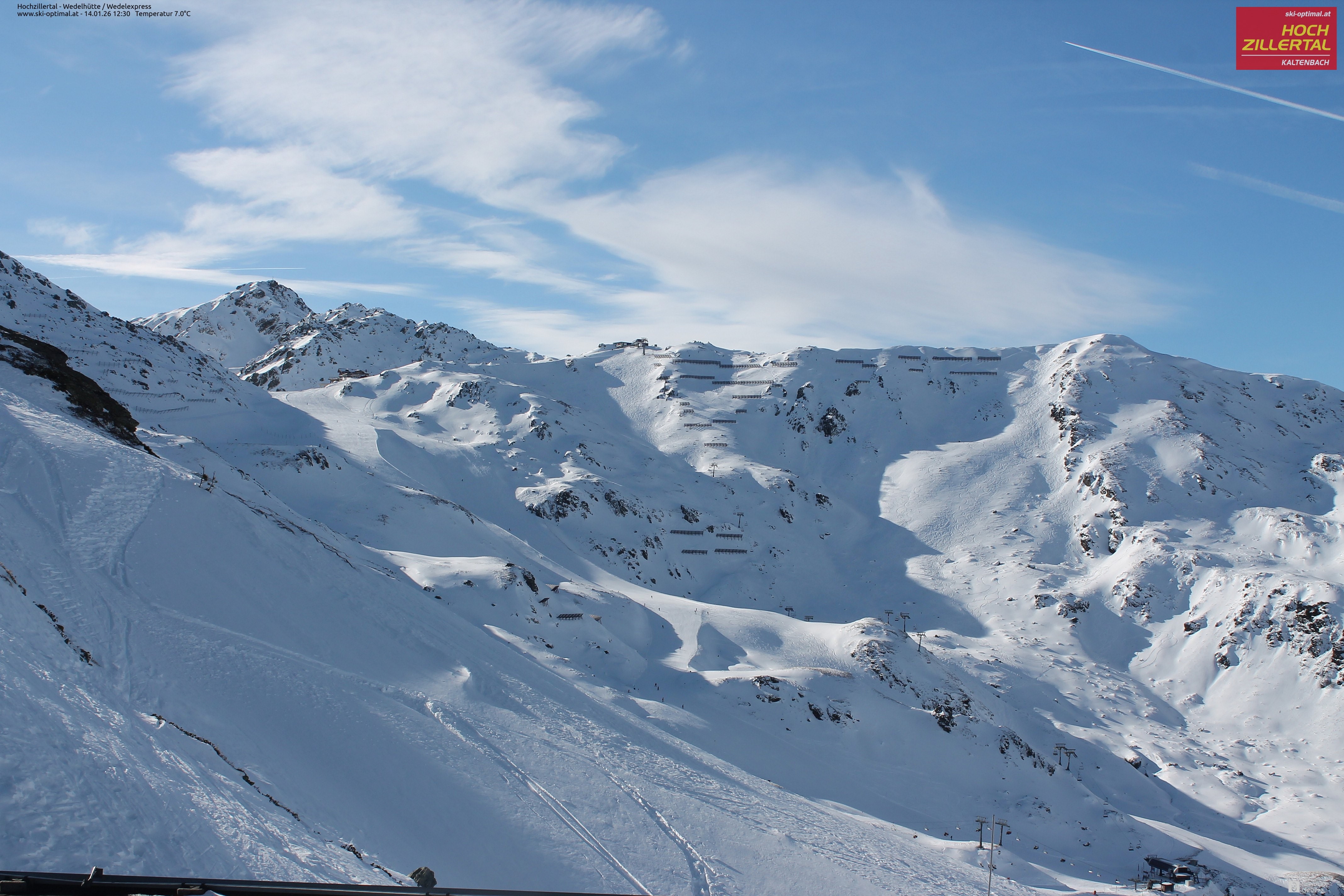 Archiv Foto Webcam Hochzillertal: Blick zur Wedelhütte