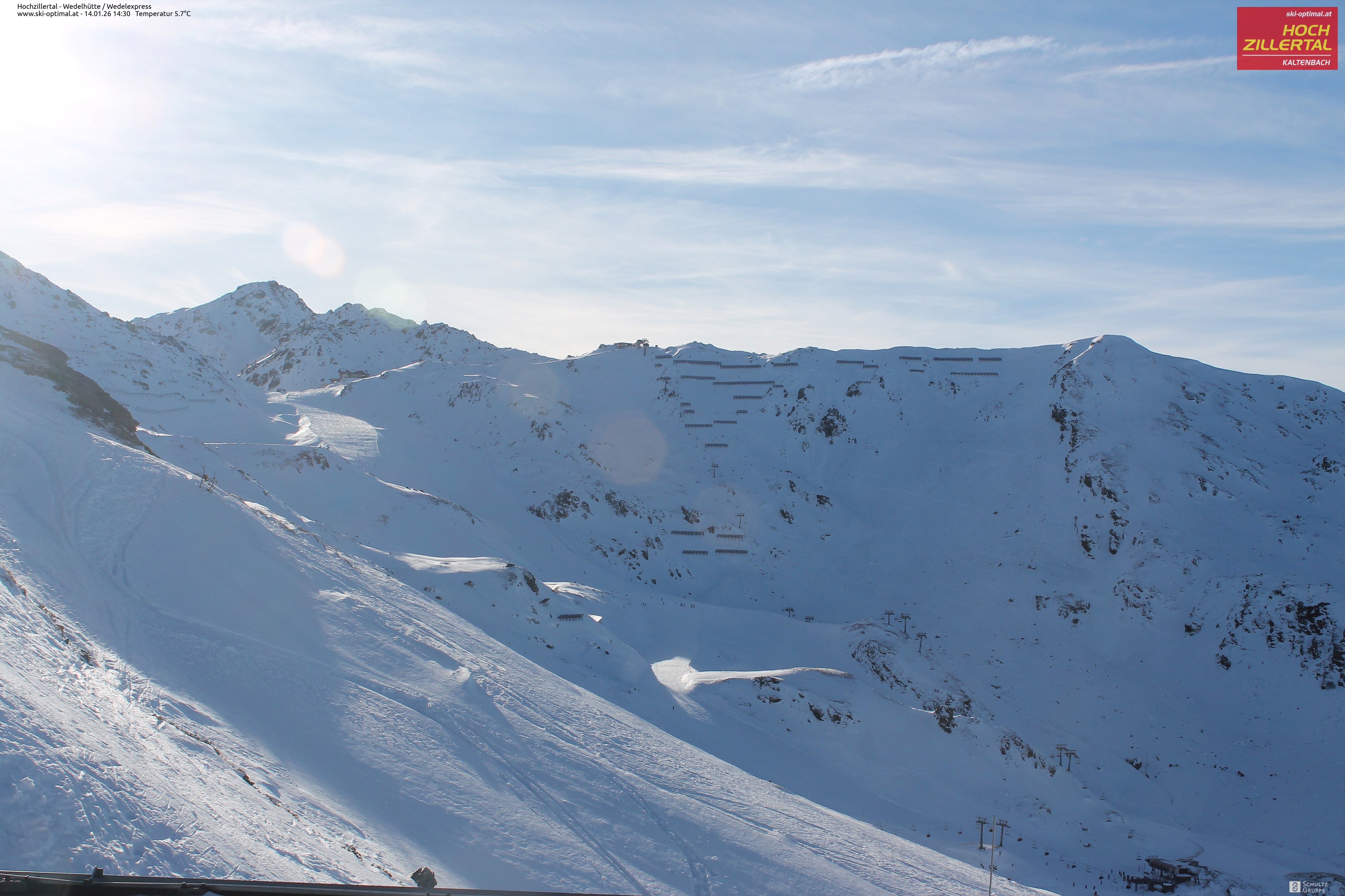 Archiv Foto Webcam Hochzillertal: Blick zur Wedelhütte
