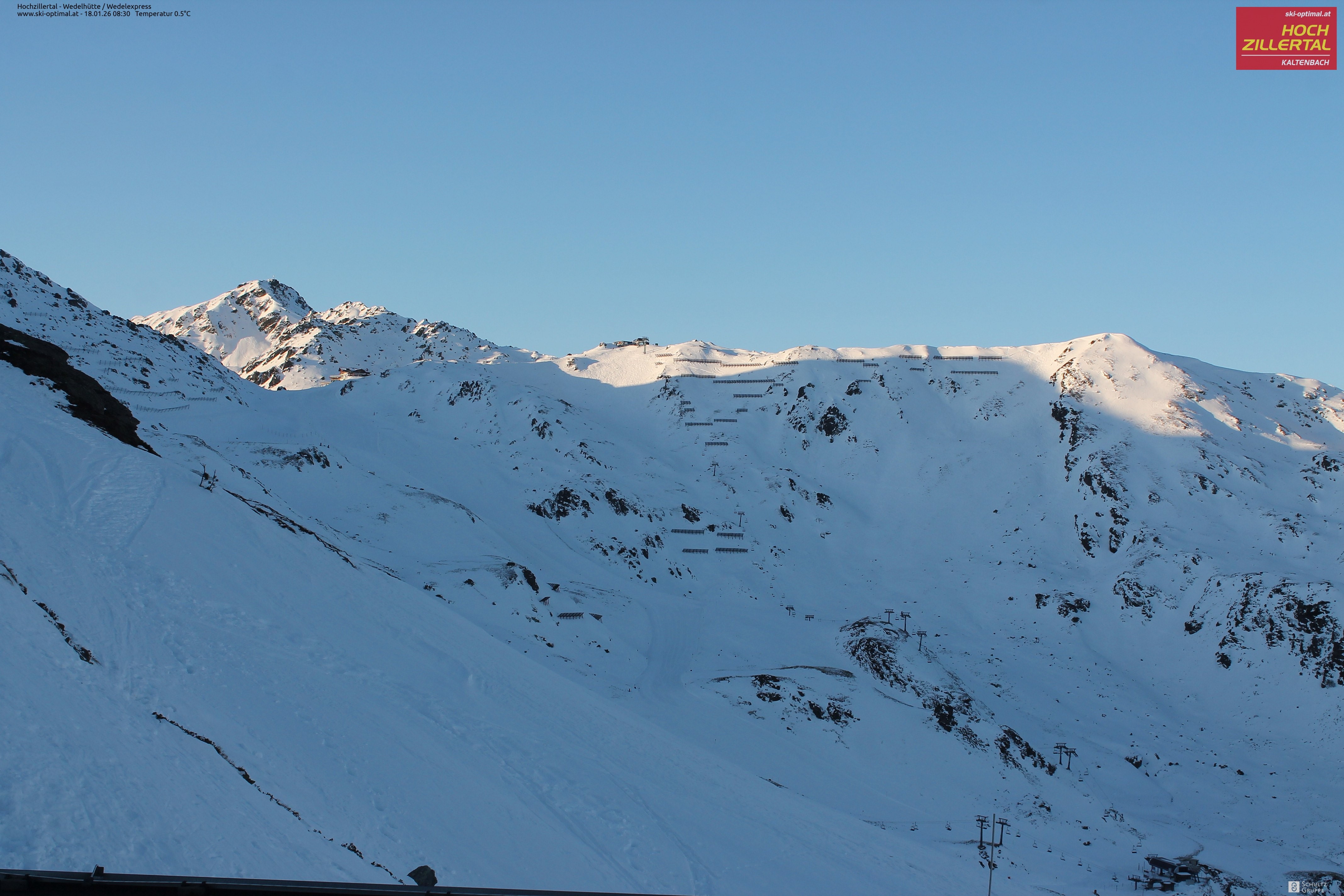 Archiv Foto Webcam Hochzillertal: Blick zur Wedelhütte