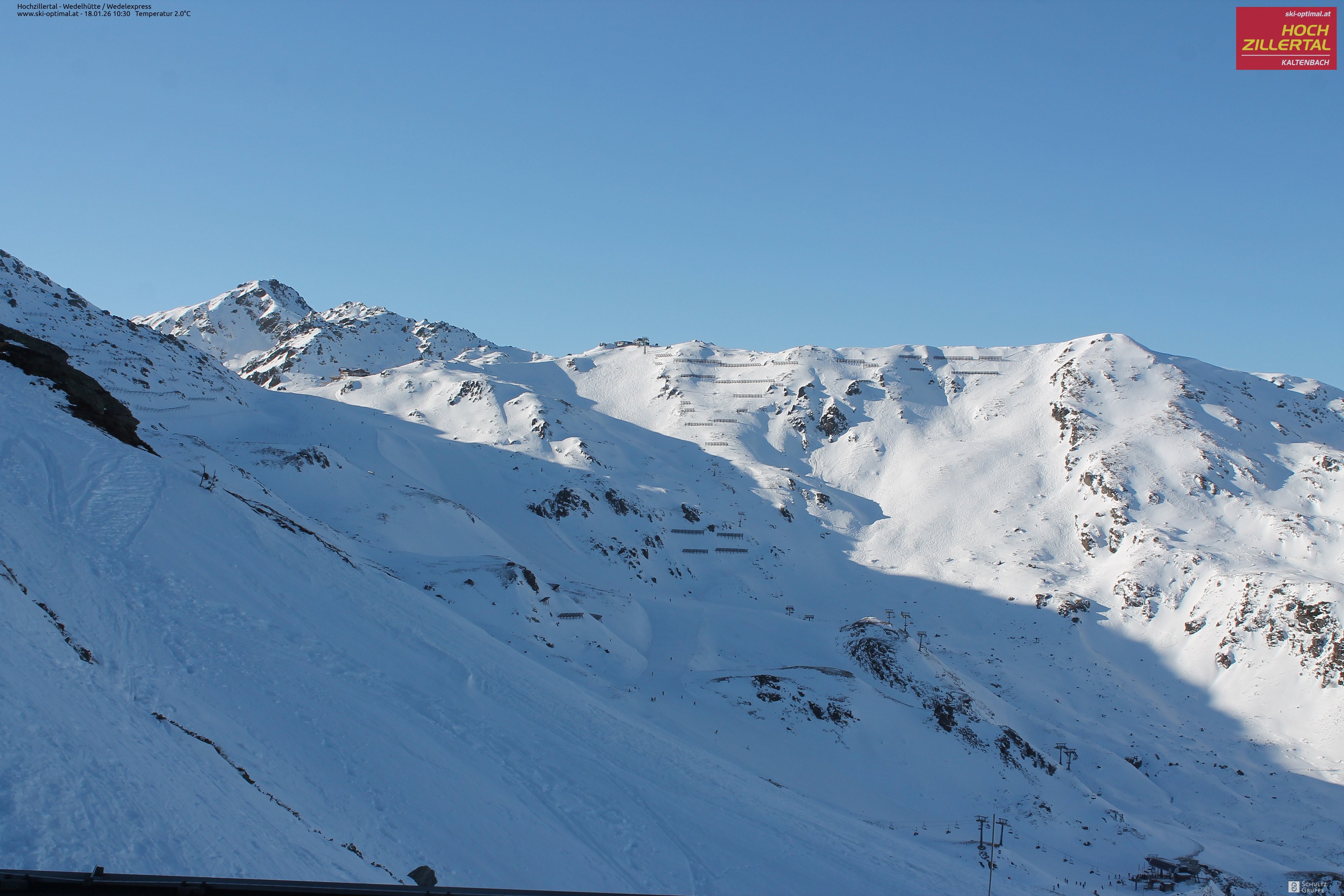 Archiv Foto Webcam Hochzillertal: Blick zur Wedelhütte