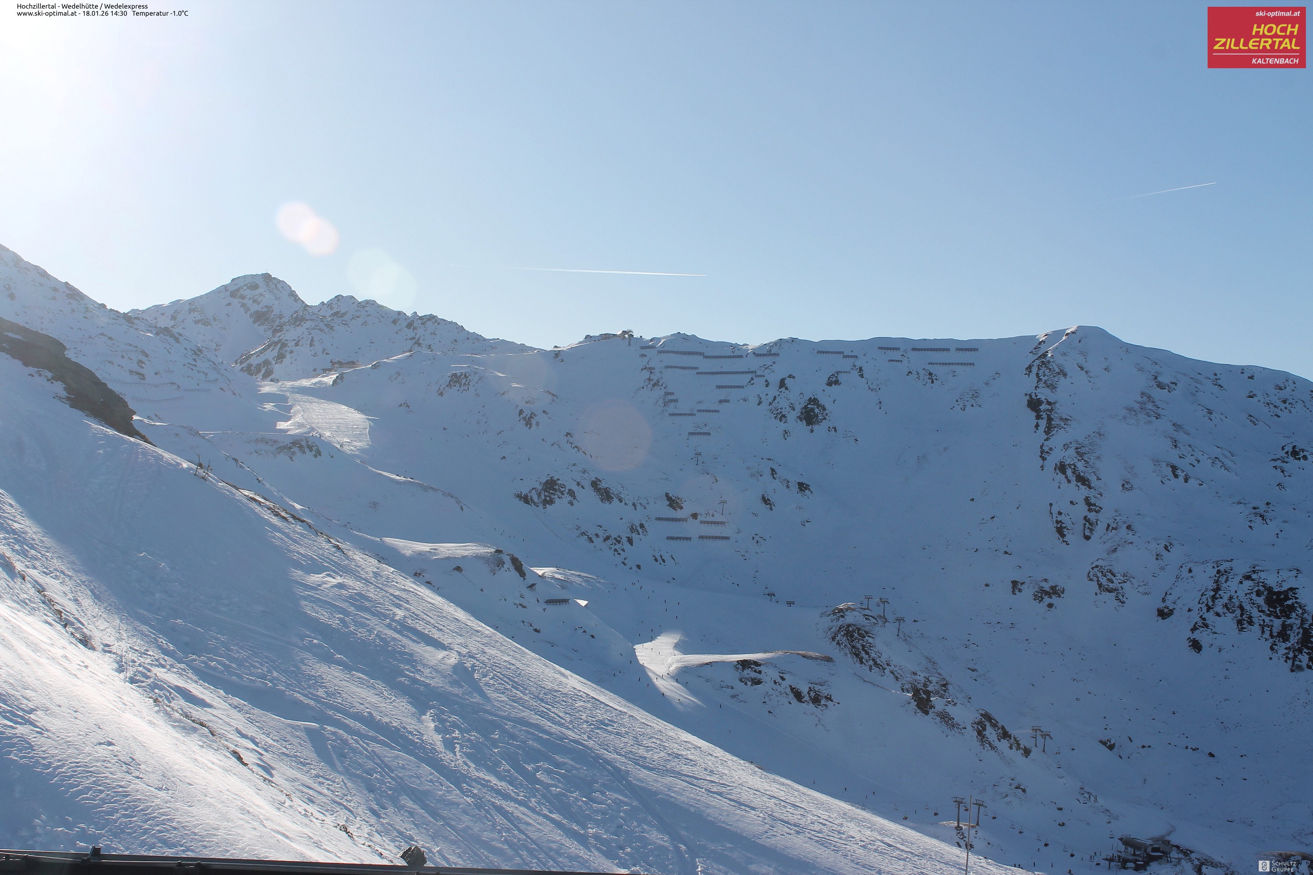 Archiv Foto Webcam Hochzillertal: Blick zur Wedelhütte