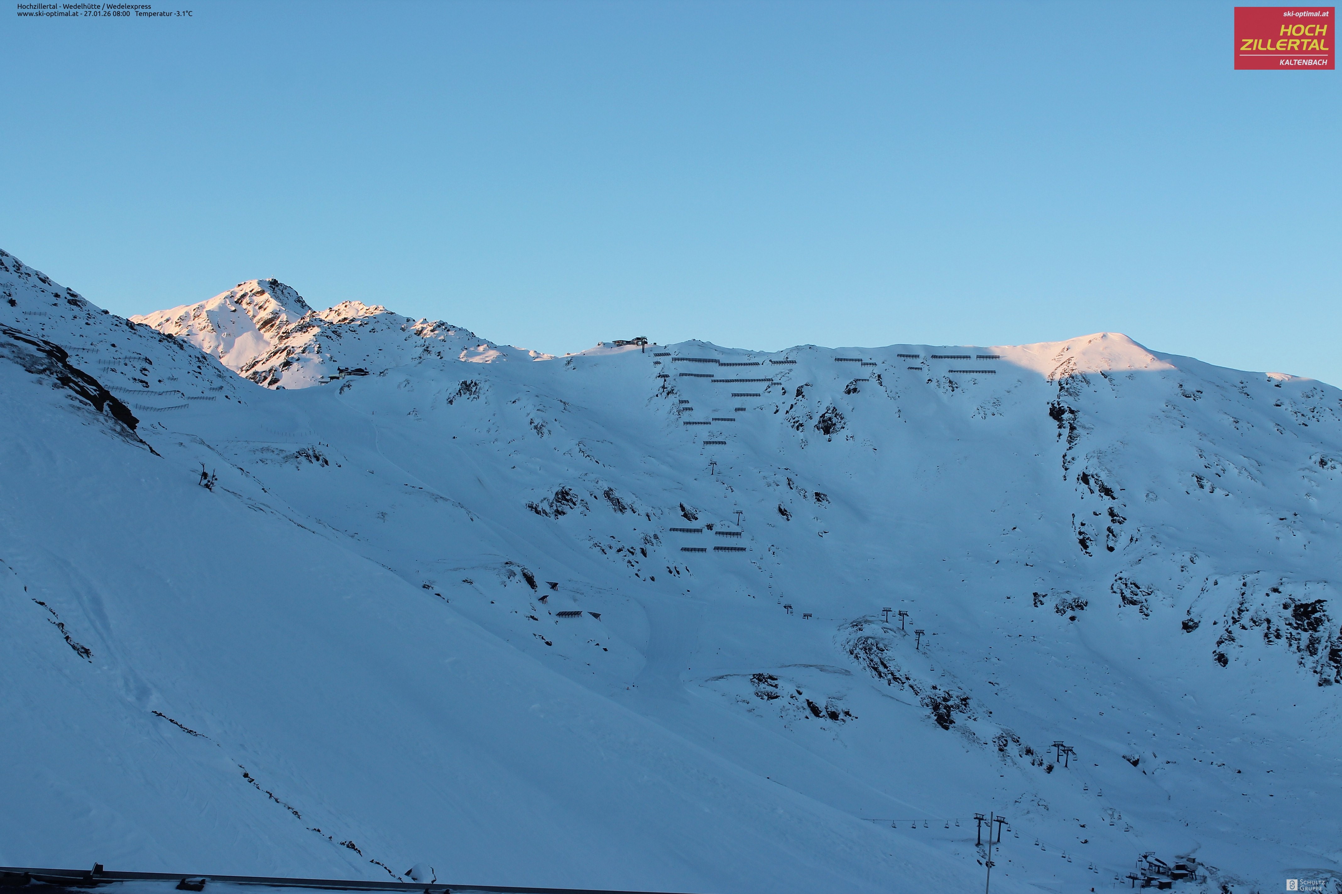 Archiv Foto Webcam Hochzillertal: Blick zur Wedelhütte