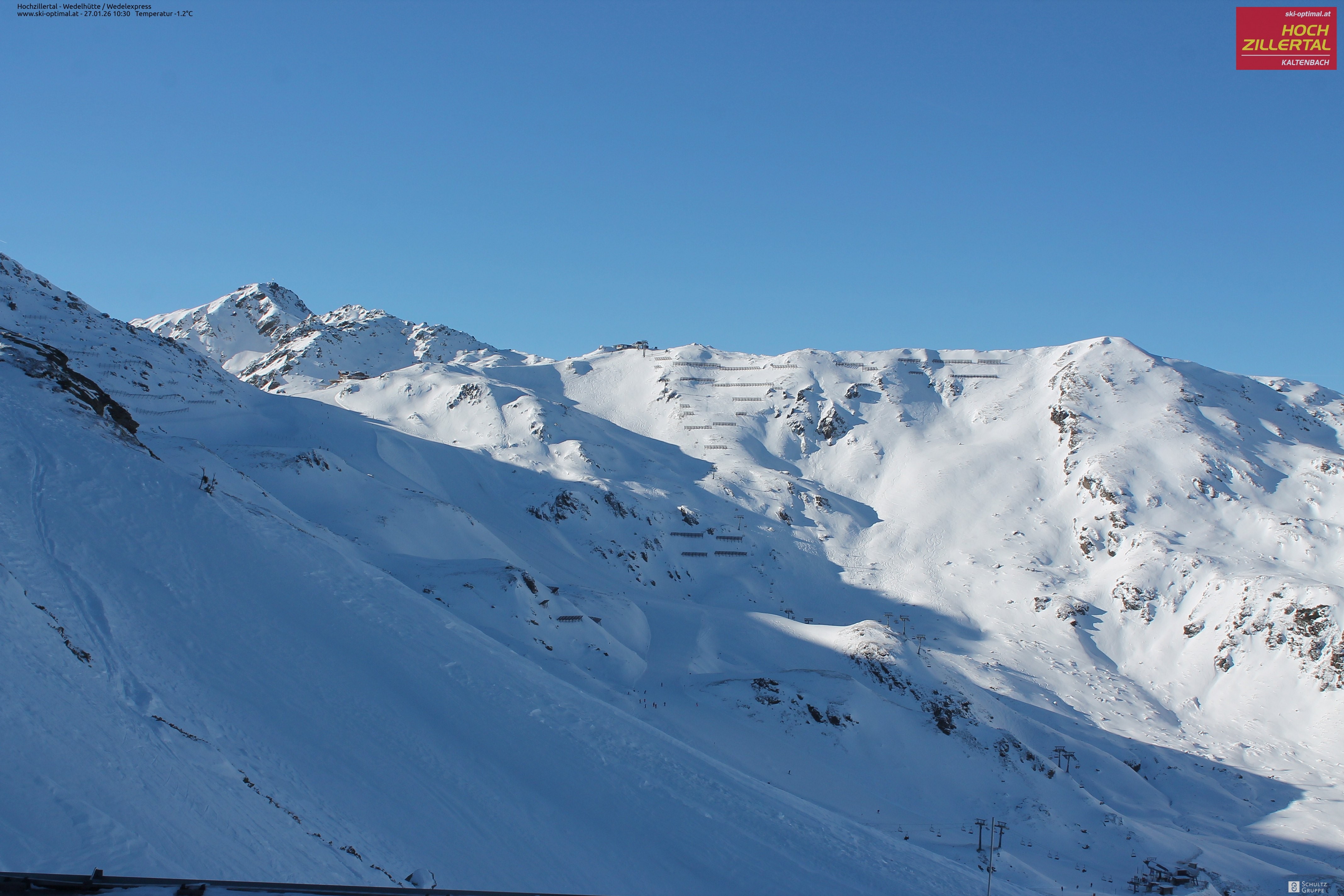 Archiv Foto Webcam Hochzillertal: Blick zur Wedelhütte