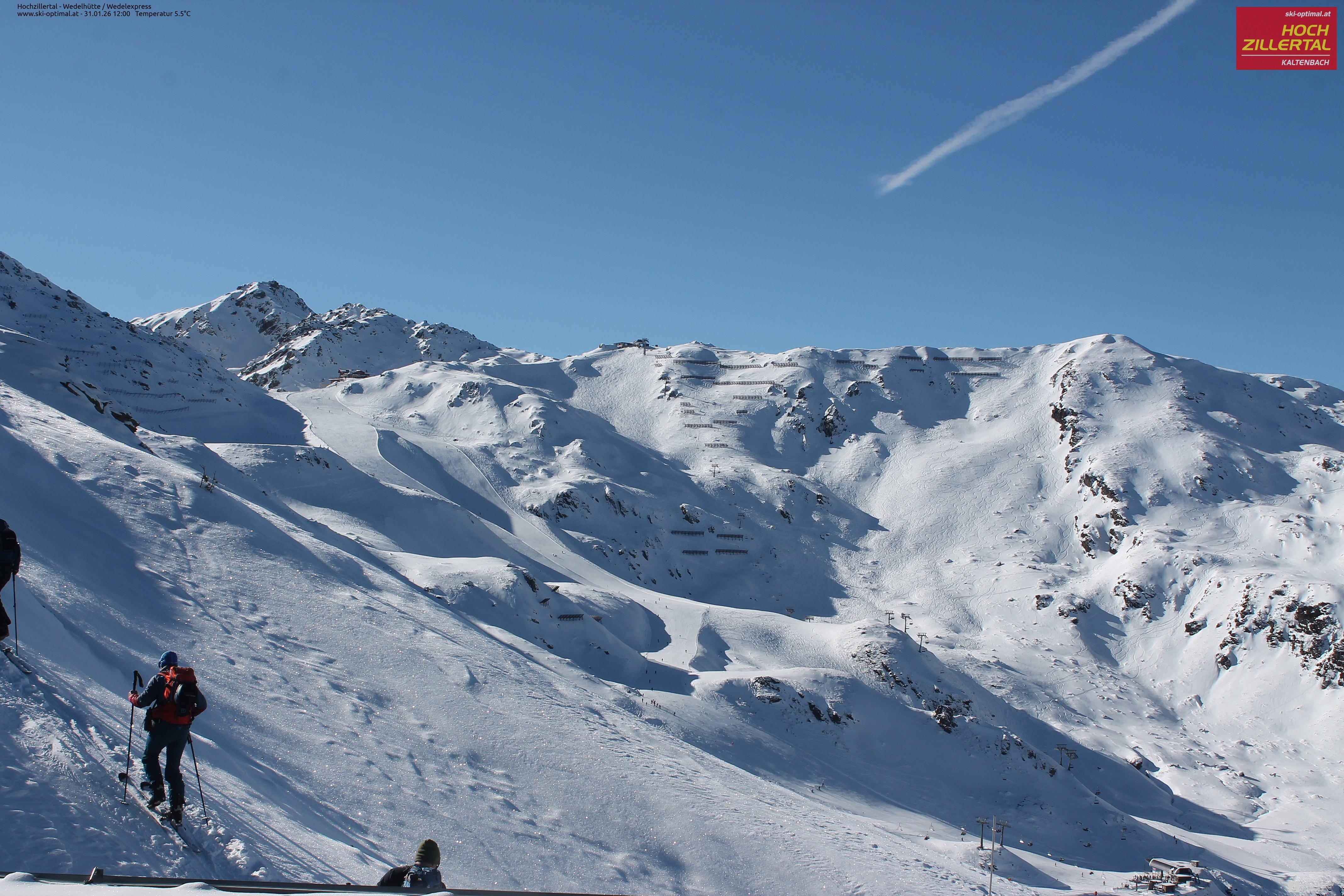 Archiv Foto Webcam Hochzillertal: Blick zur Wedelhütte