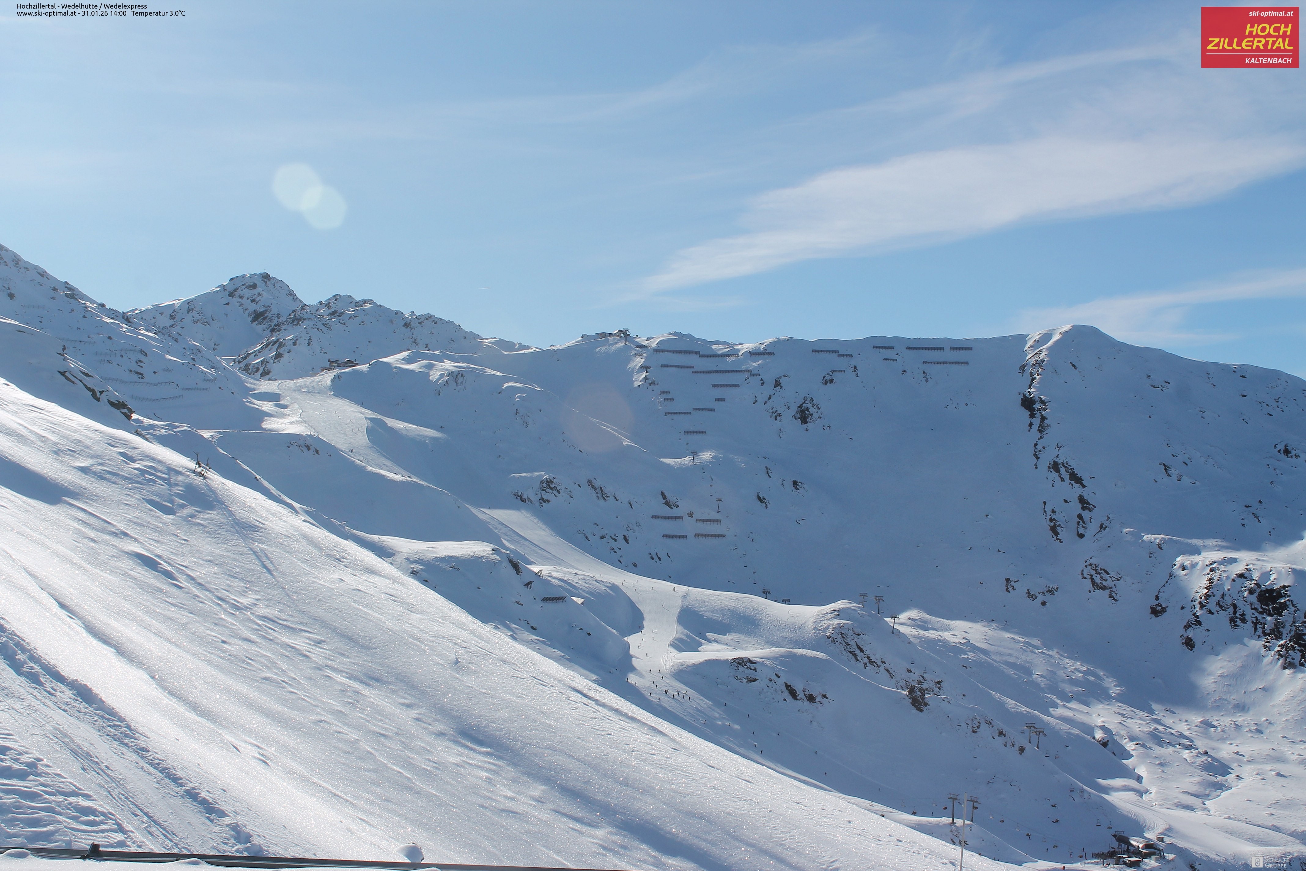 Archiv Foto Webcam Hochzillertal: Blick zur Wedelhütte