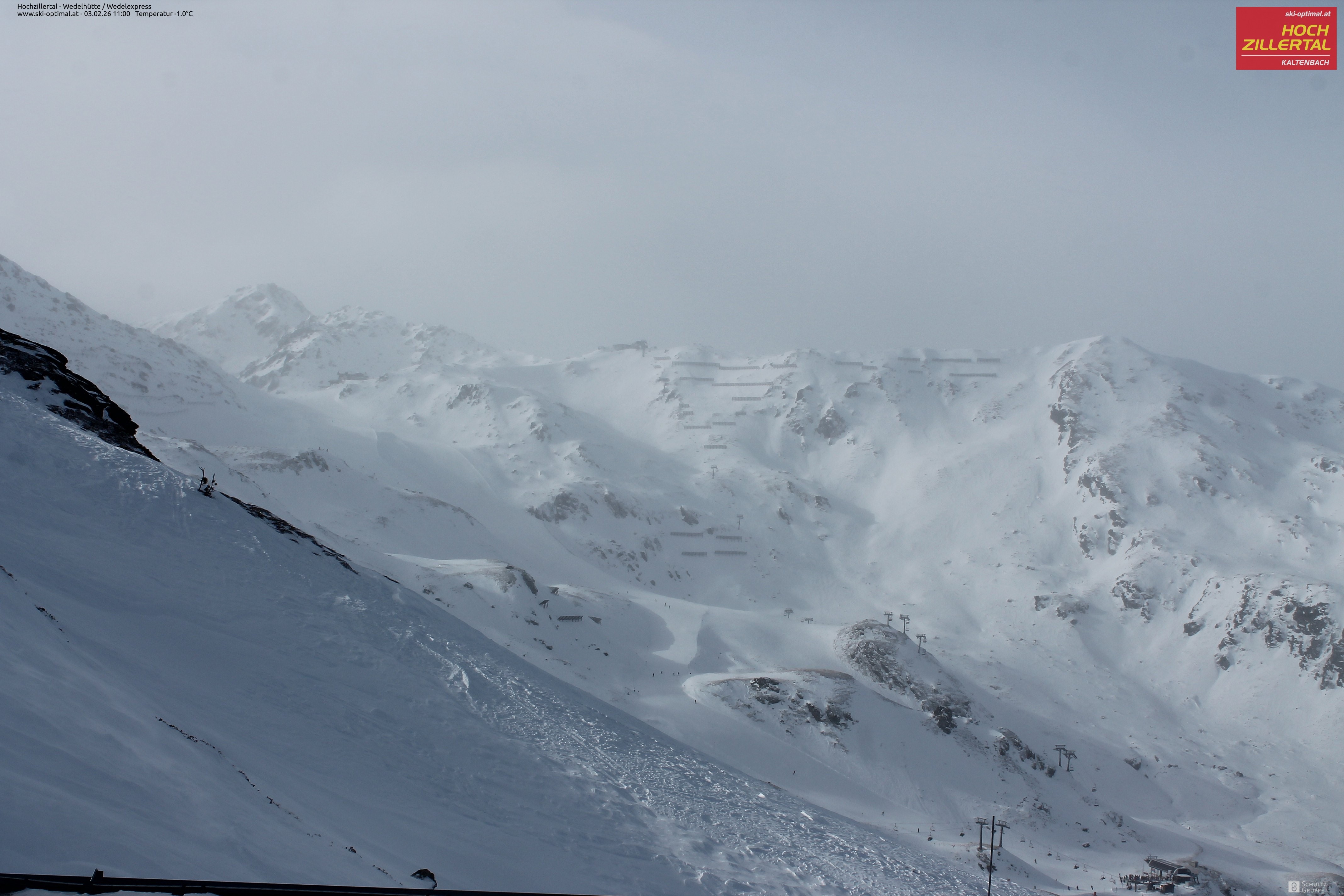 Archiv Foto Webcam Hochzillertal: Blick zur Wedelhütte