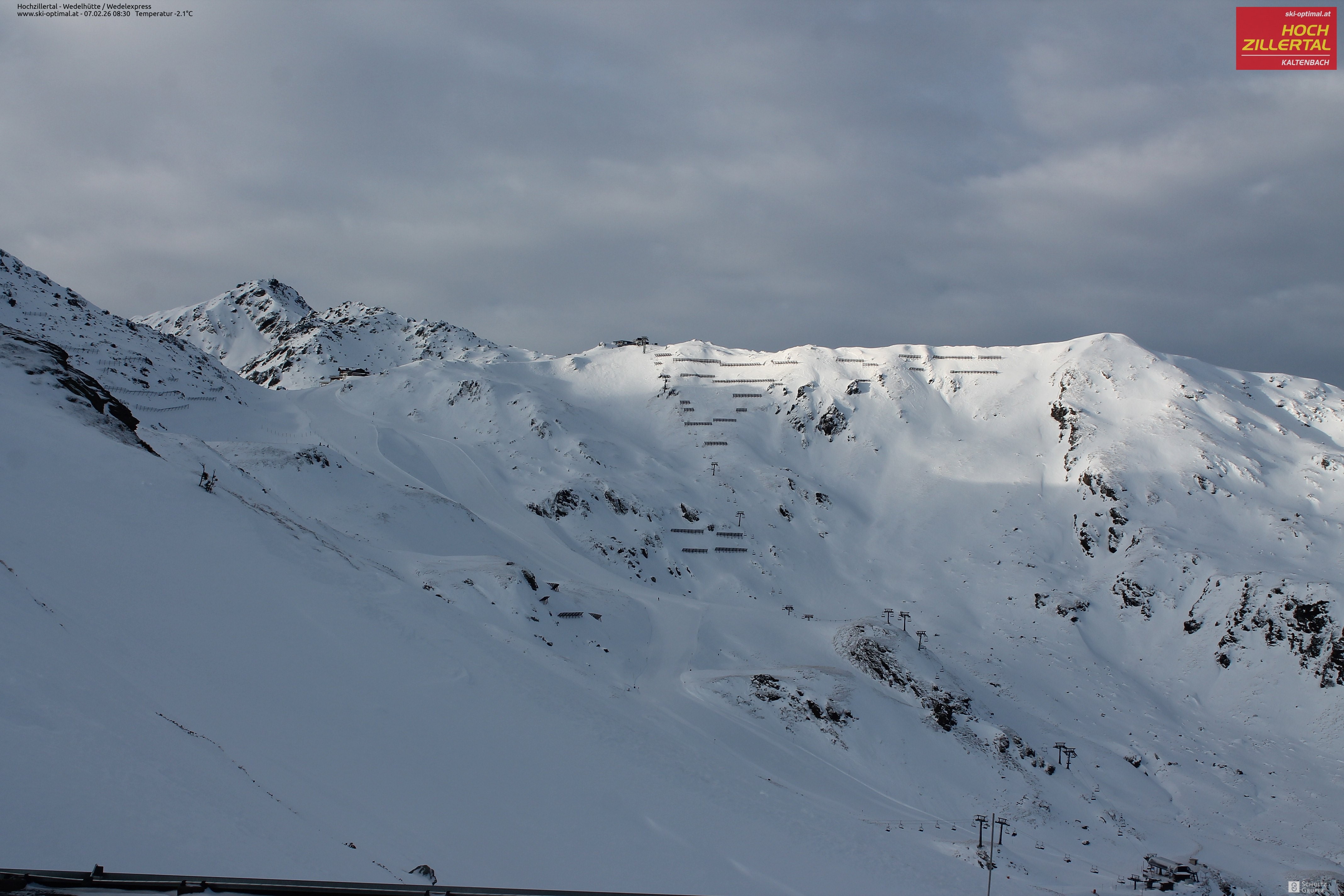 Archiv Foto Webcam Hochzillertal: Blick zur Wedelhütte