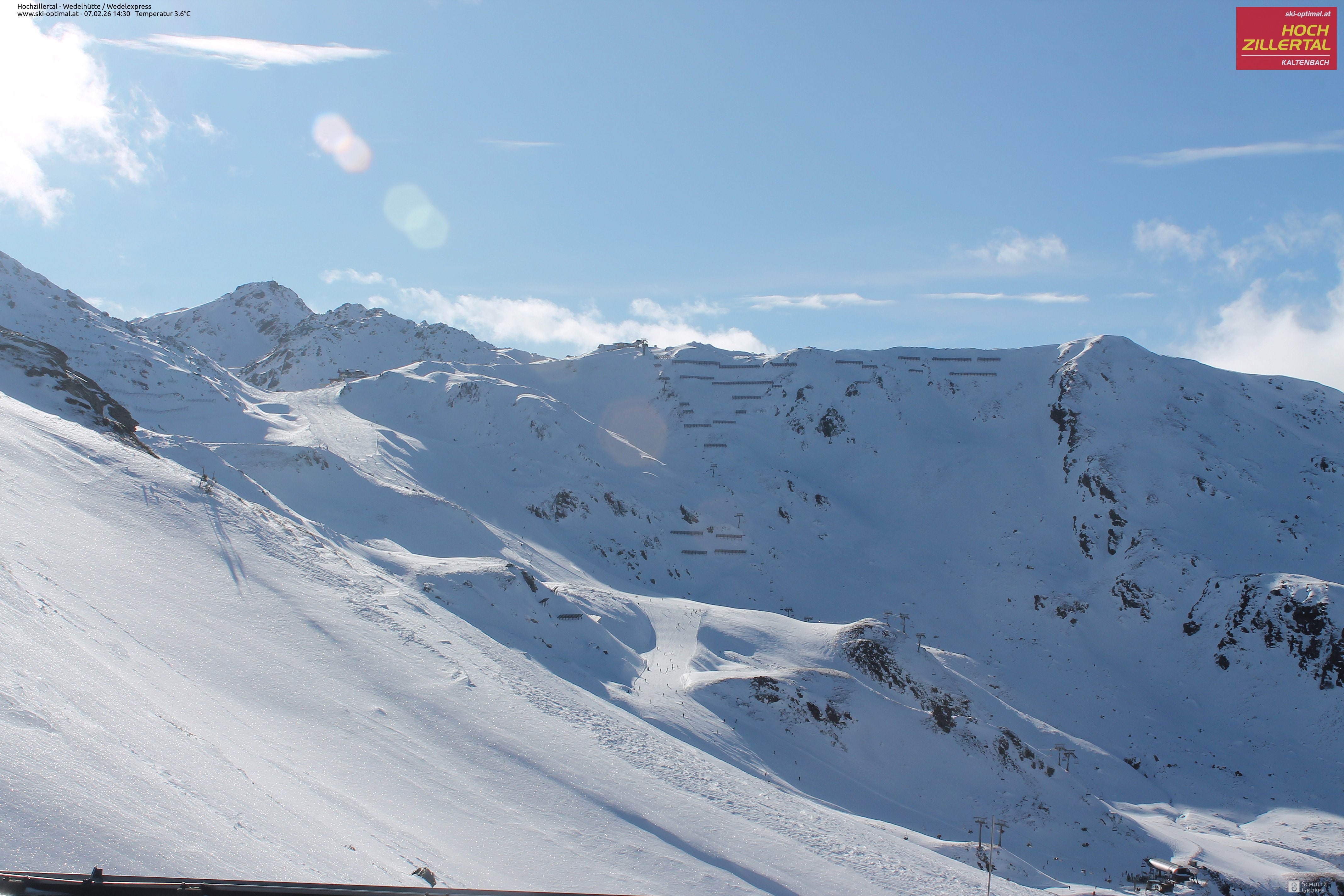 Archiv Foto Webcam Hochzillertal: Blick zur Wedelhütte