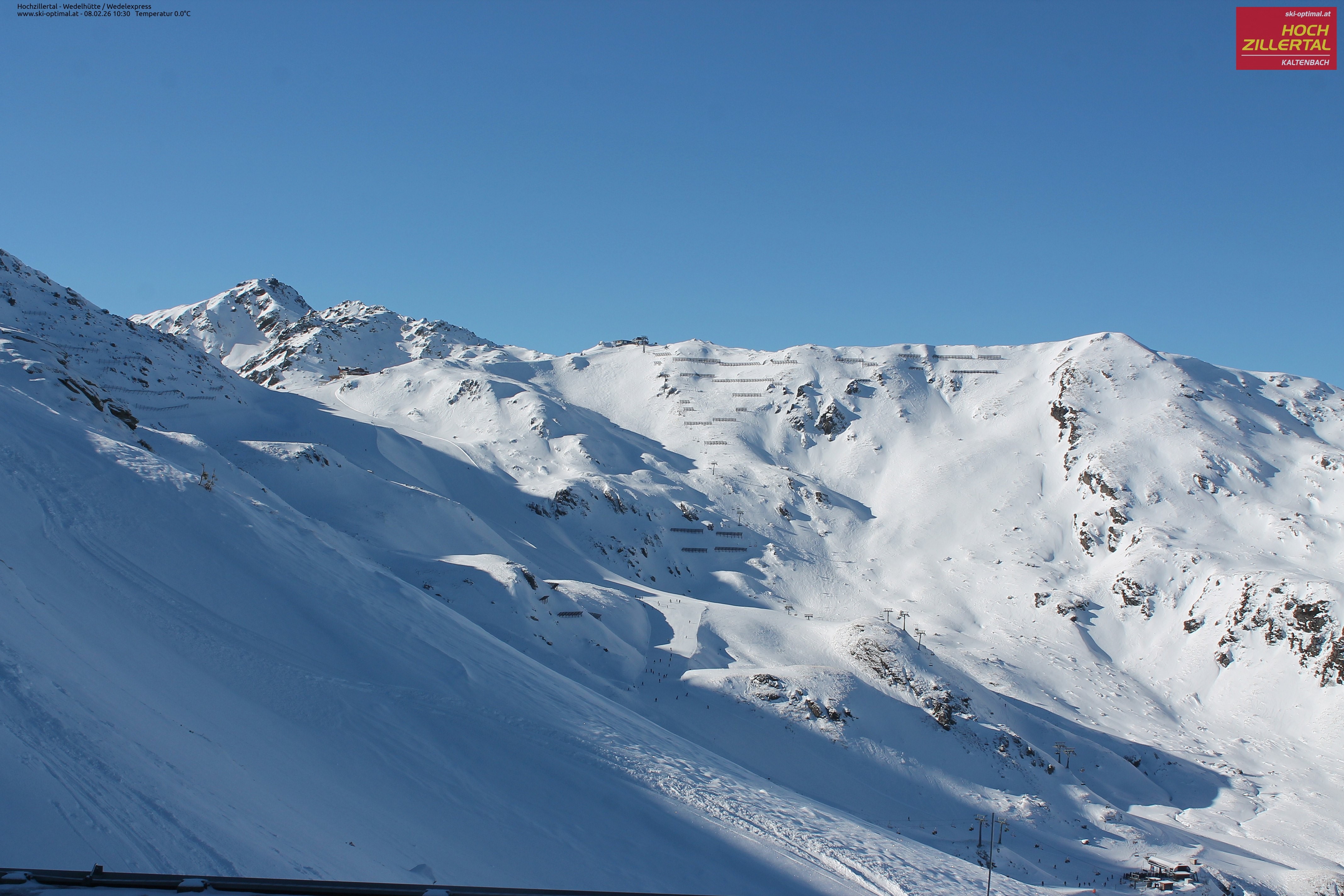 Archiv Foto Webcam Hochzillertal: Blick zur Wedelhütte