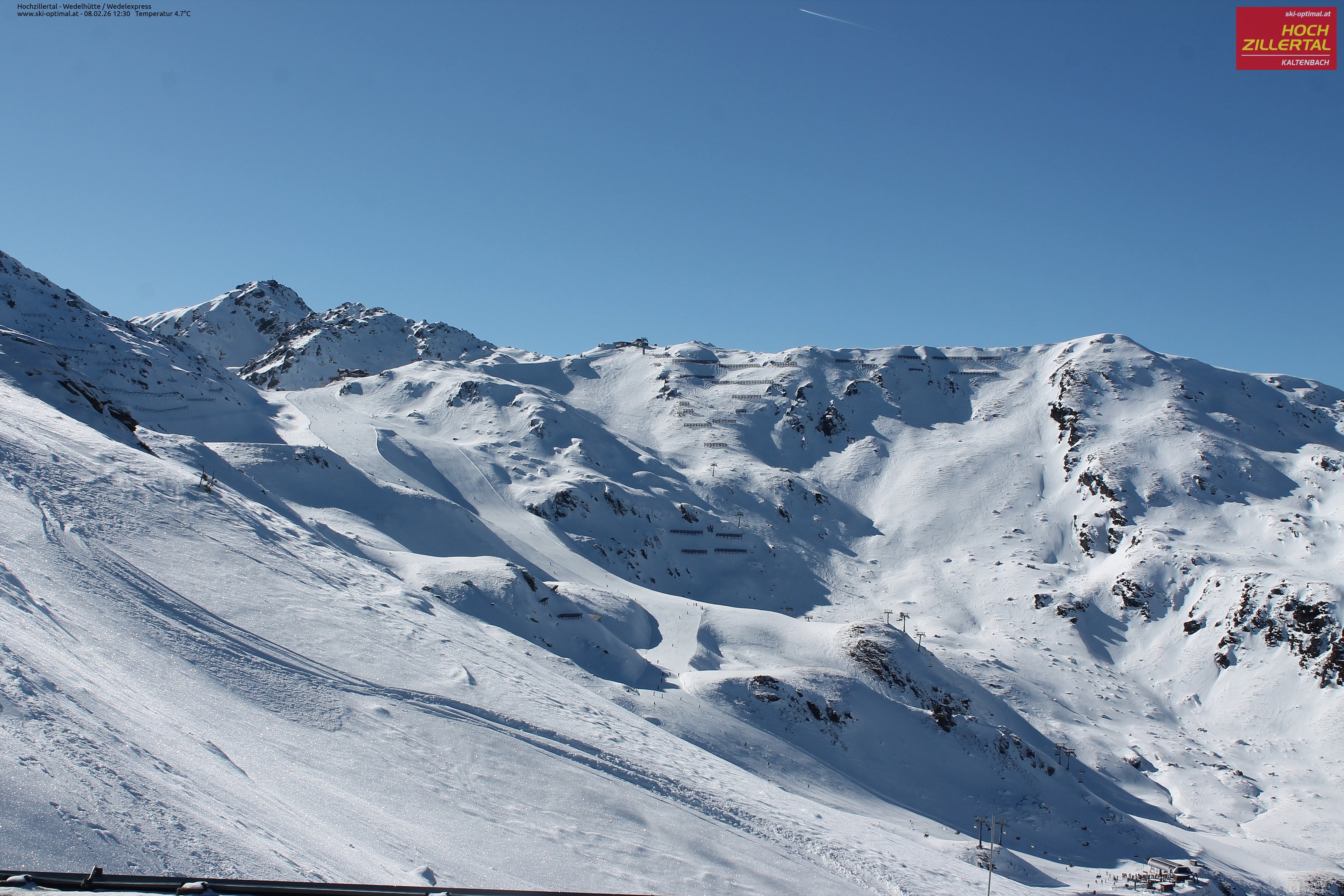 Archiv Foto Webcam Hochzillertal: Blick zur Wedelhütte