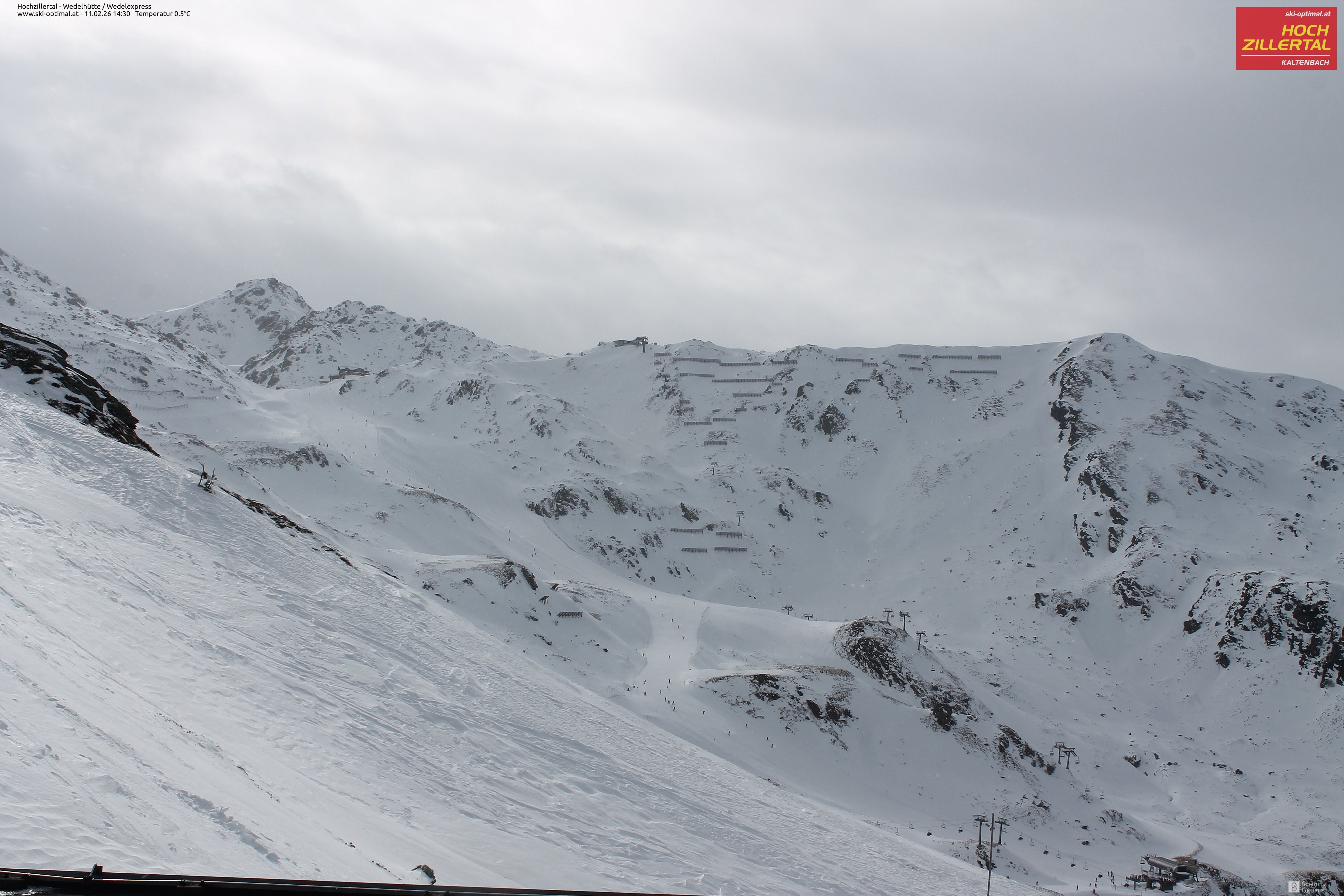 Archiv Foto Webcam Hochzillertal: Blick zur Wedelhütte