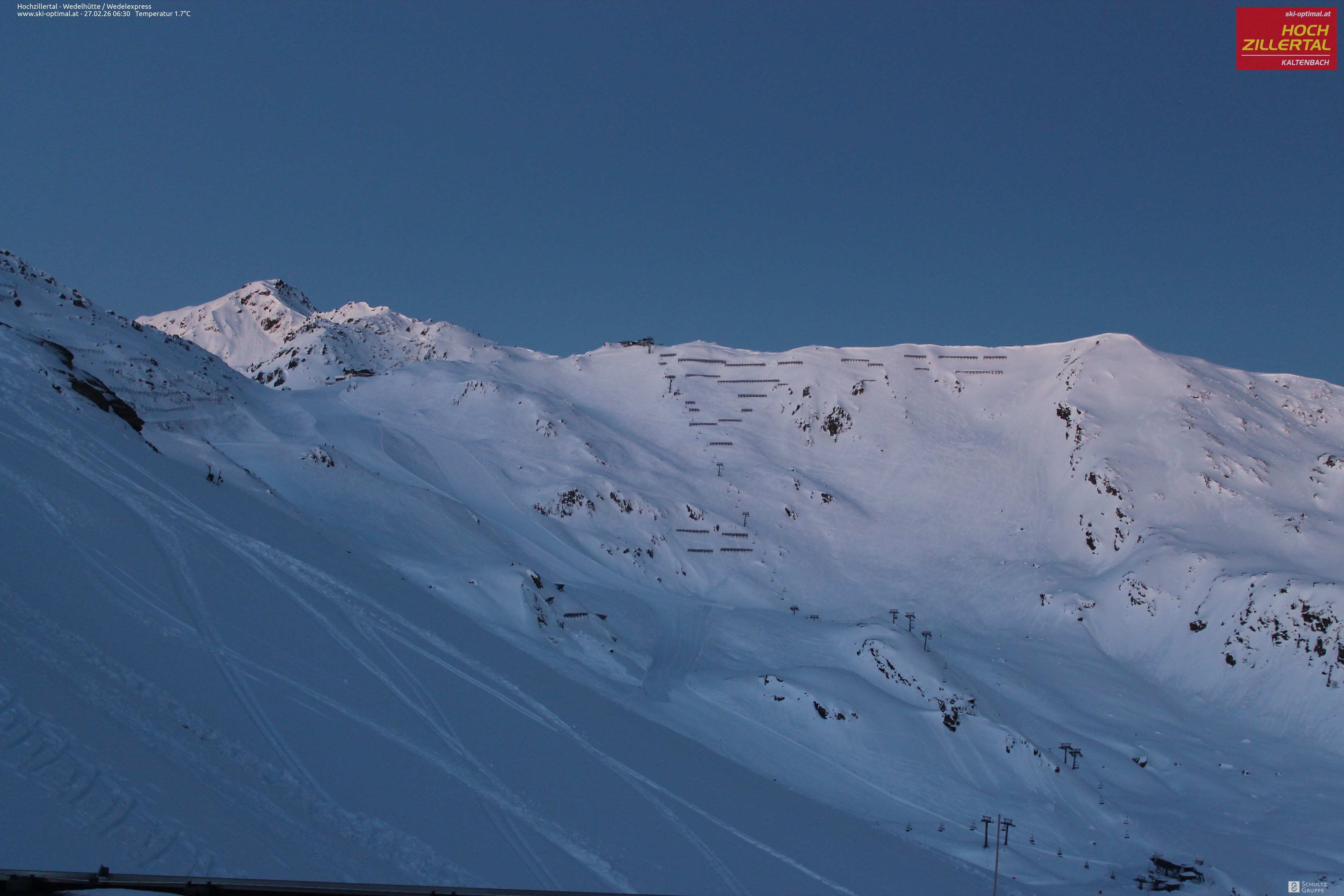 Archiv Foto Webcam Hochzillertal: Blick zur Wedelhütte