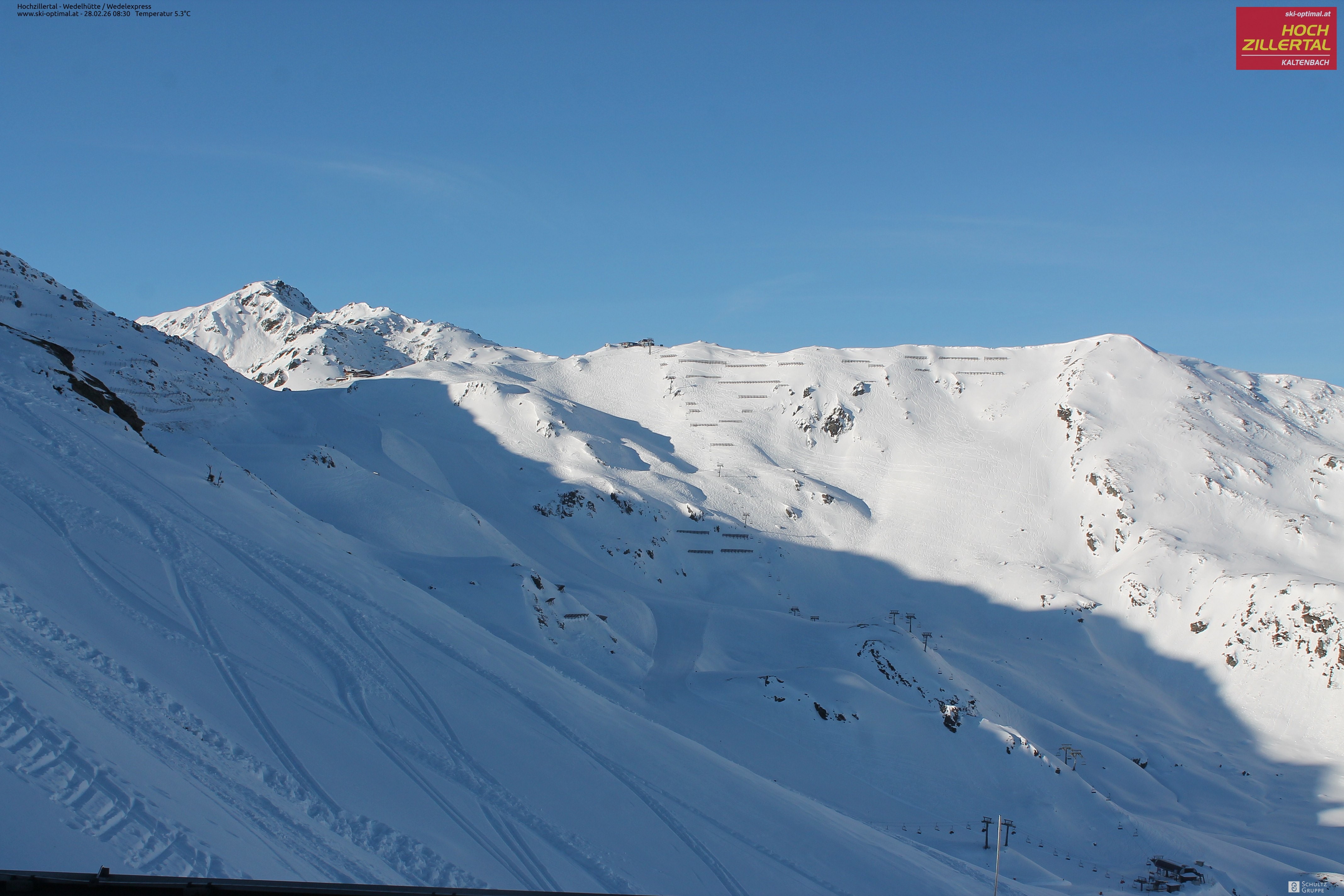 Archiv Foto Webcam Hochzillertal: Blick zur Wedelhütte
