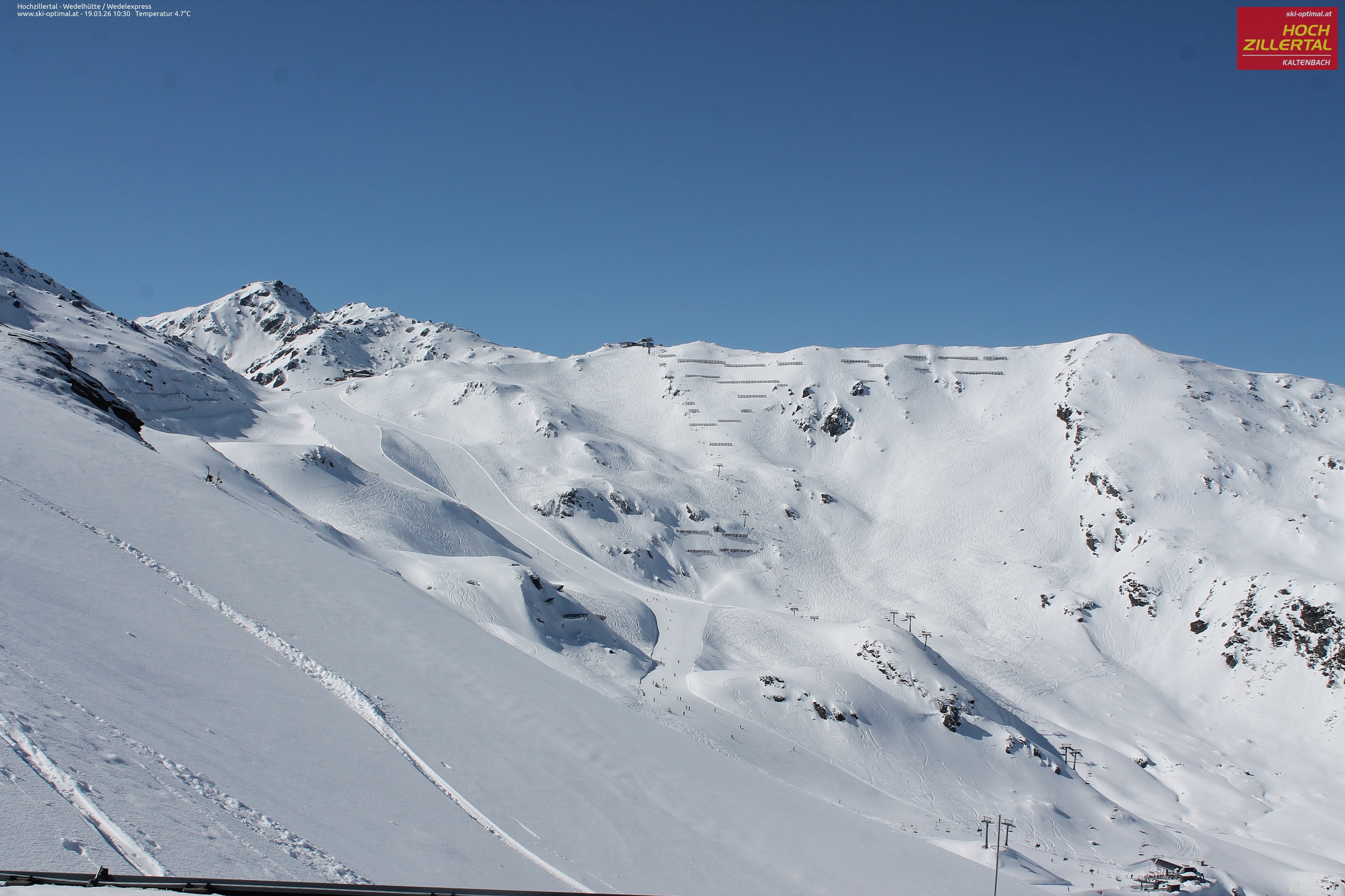 Archiv Foto Webcam Hochzillertal: Blick zur Wedelhütte