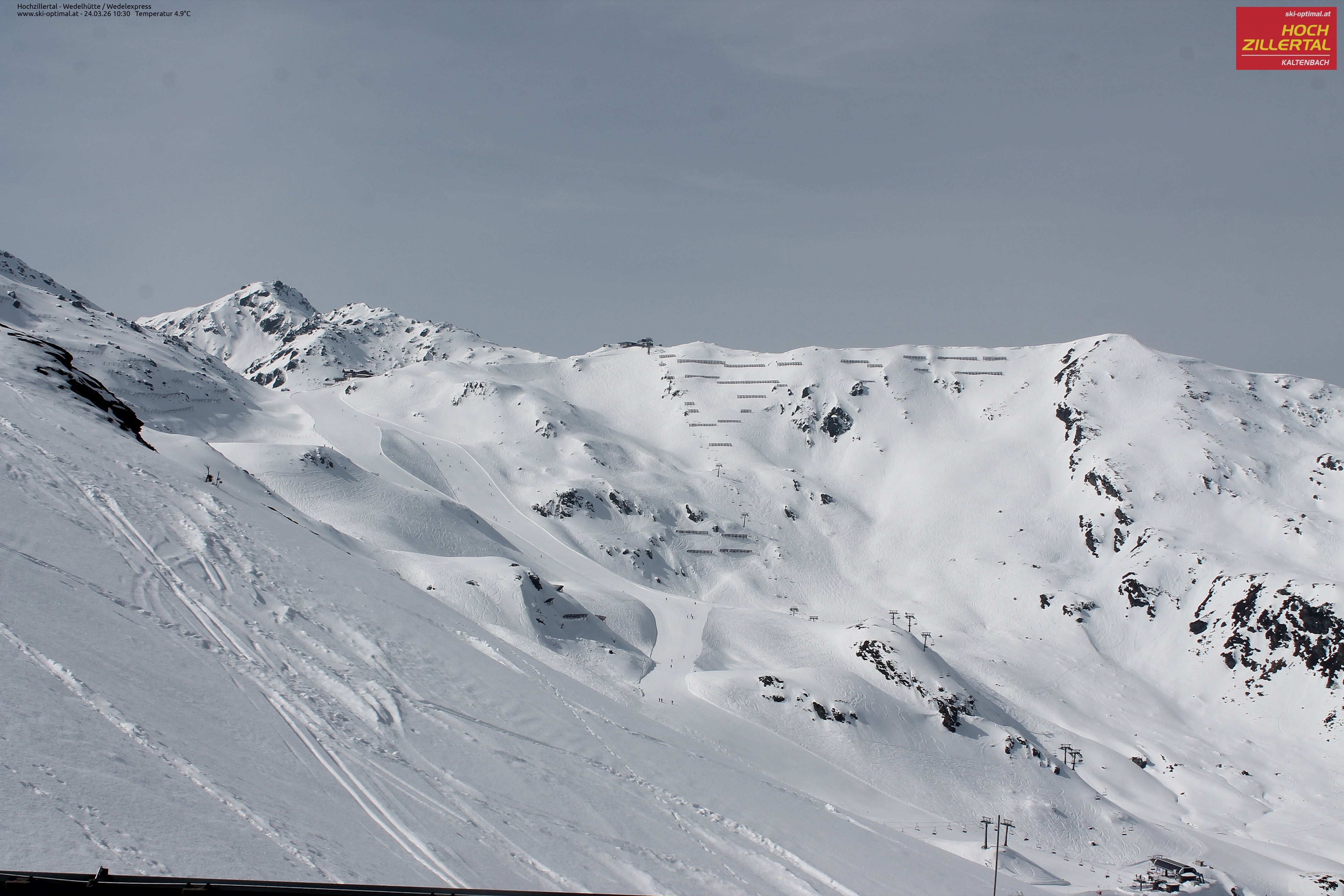 Archiv Foto Webcam Hochzillertal: Blick zur Wedelhütte