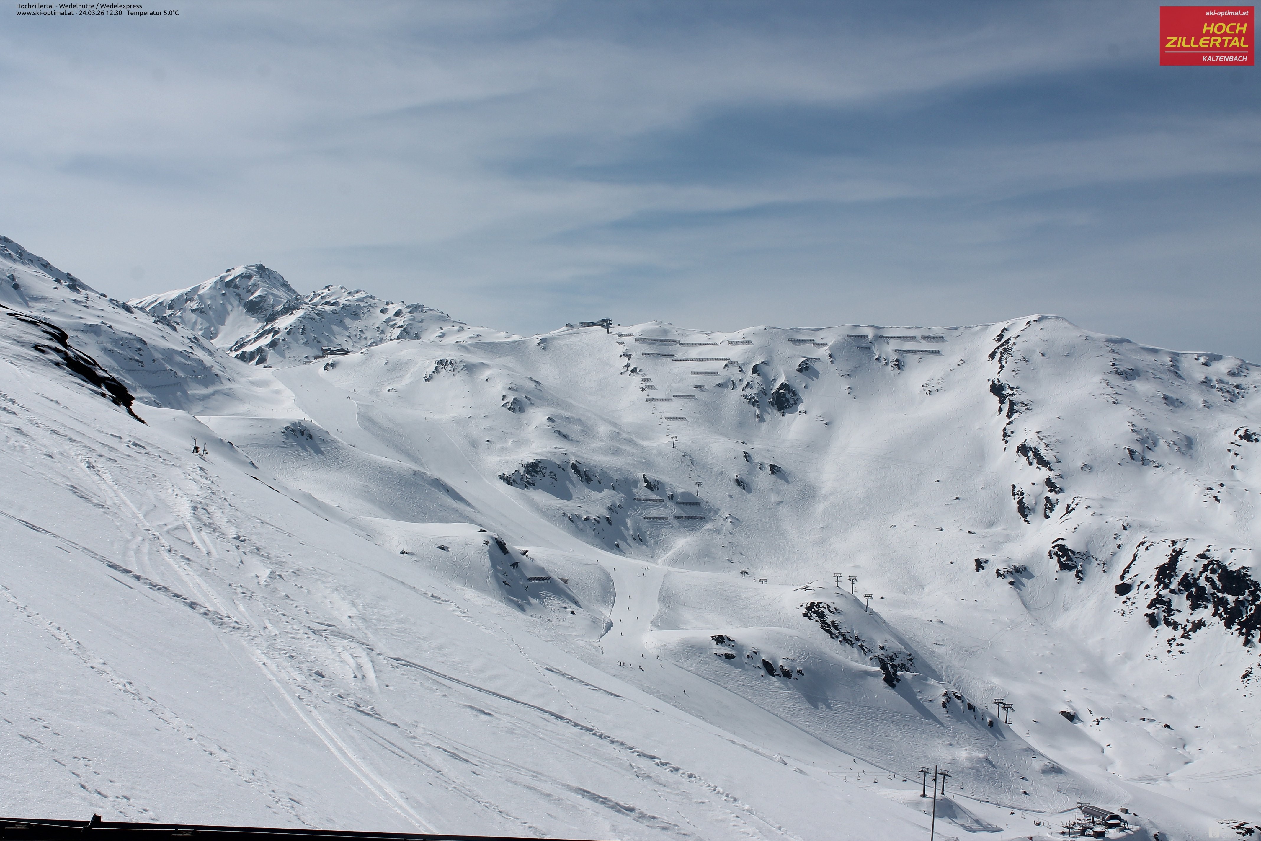 Archiv Foto Webcam Hochzillertal: Blick zur Wedelhütte