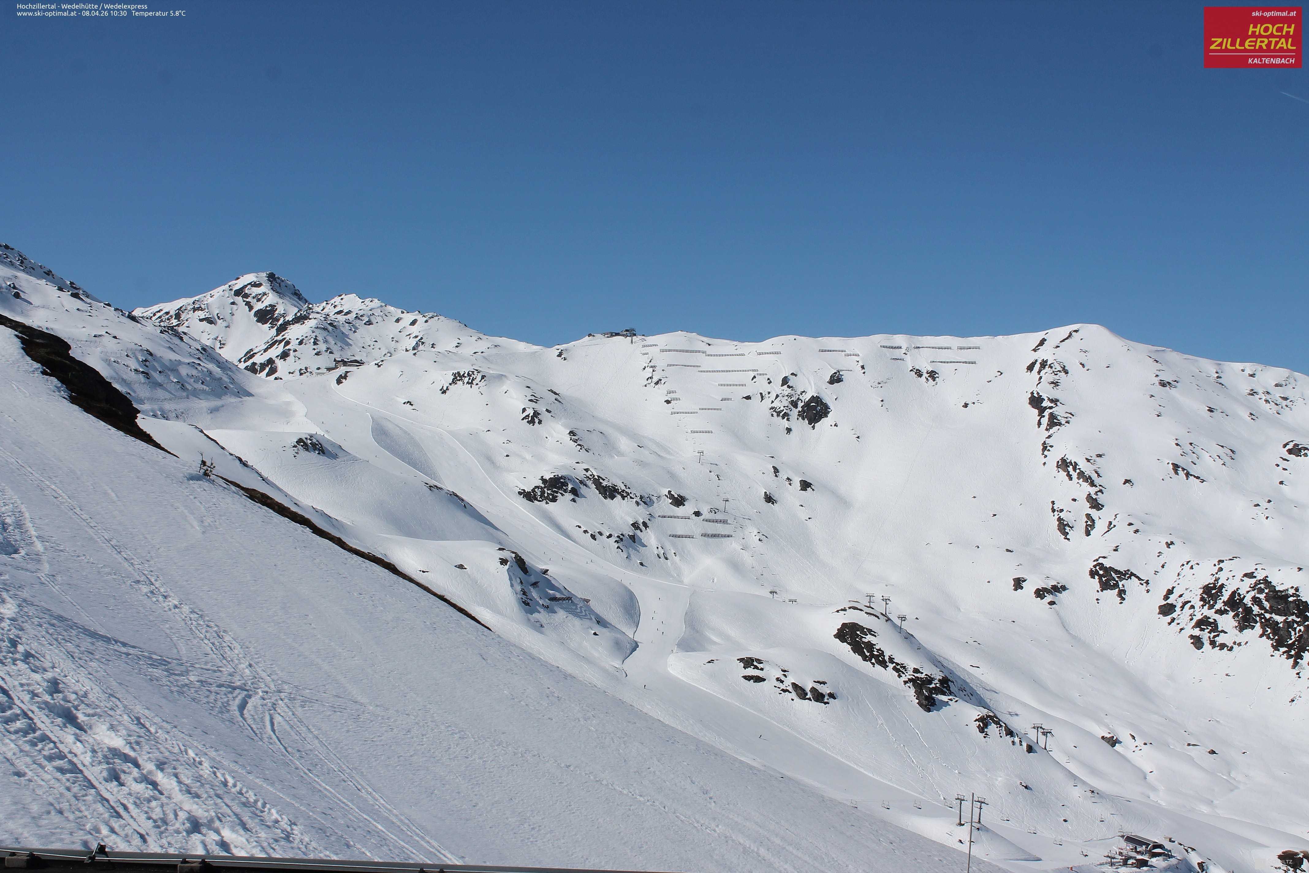 Archiv Foto Webcam Hochzillertal: Blick zur Wedelhütte