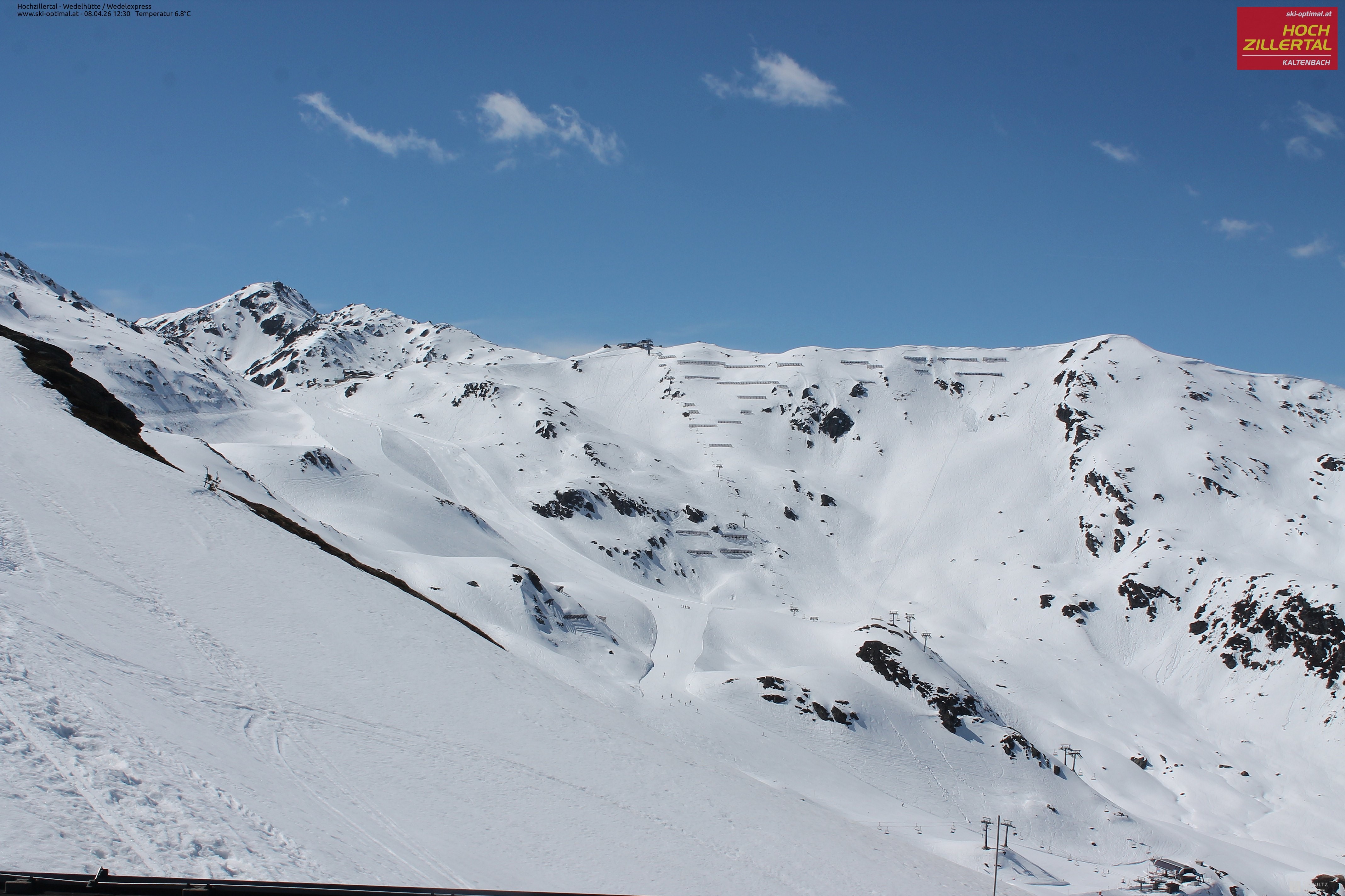 Archiv Foto Webcam Hochzillertal: Blick zur Wedelhütte