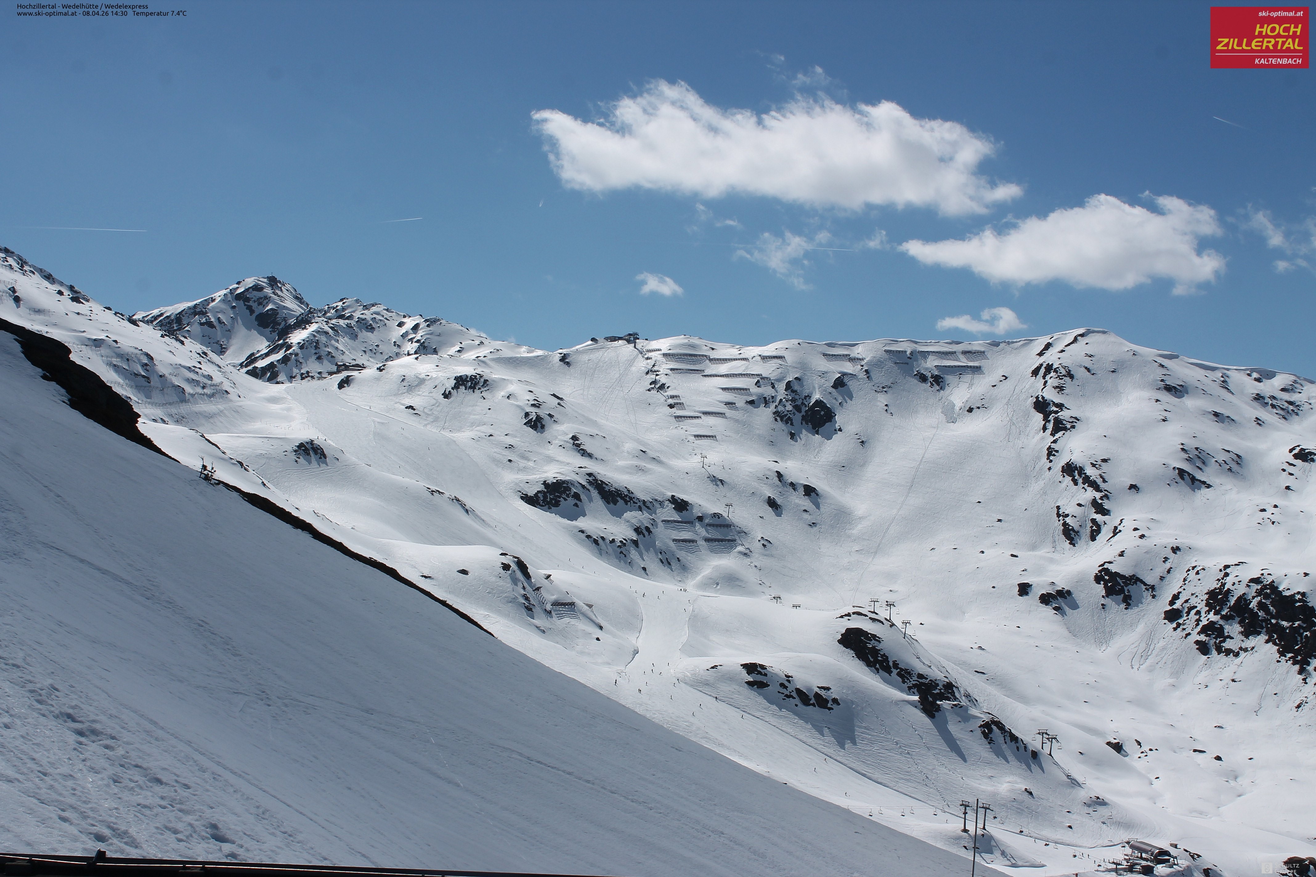 Archiv Foto Webcam Hochzillertal: Blick zur Wedelhütte