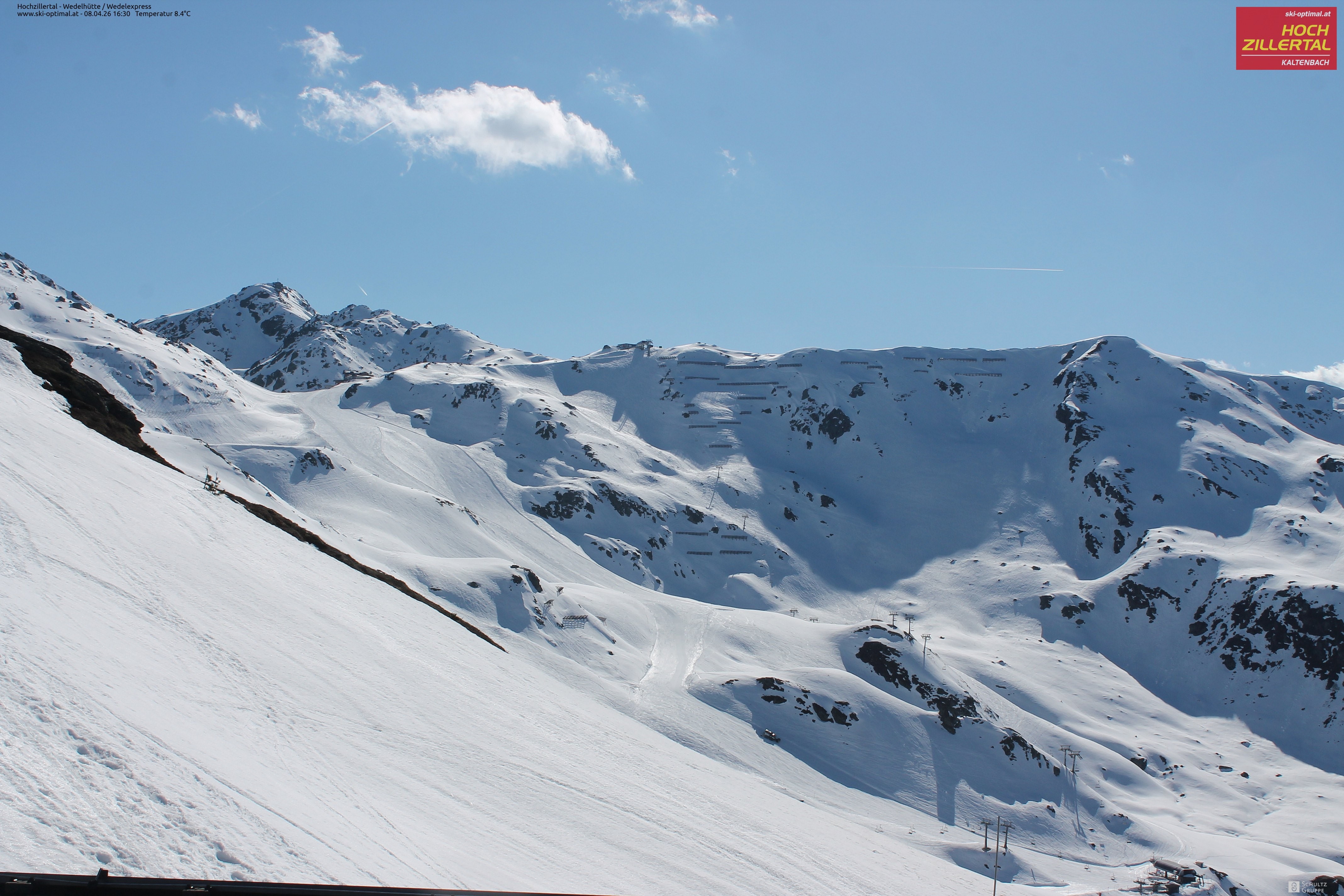 Archiv Foto Webcam Hochzillertal: Blick zur Wedelhütte