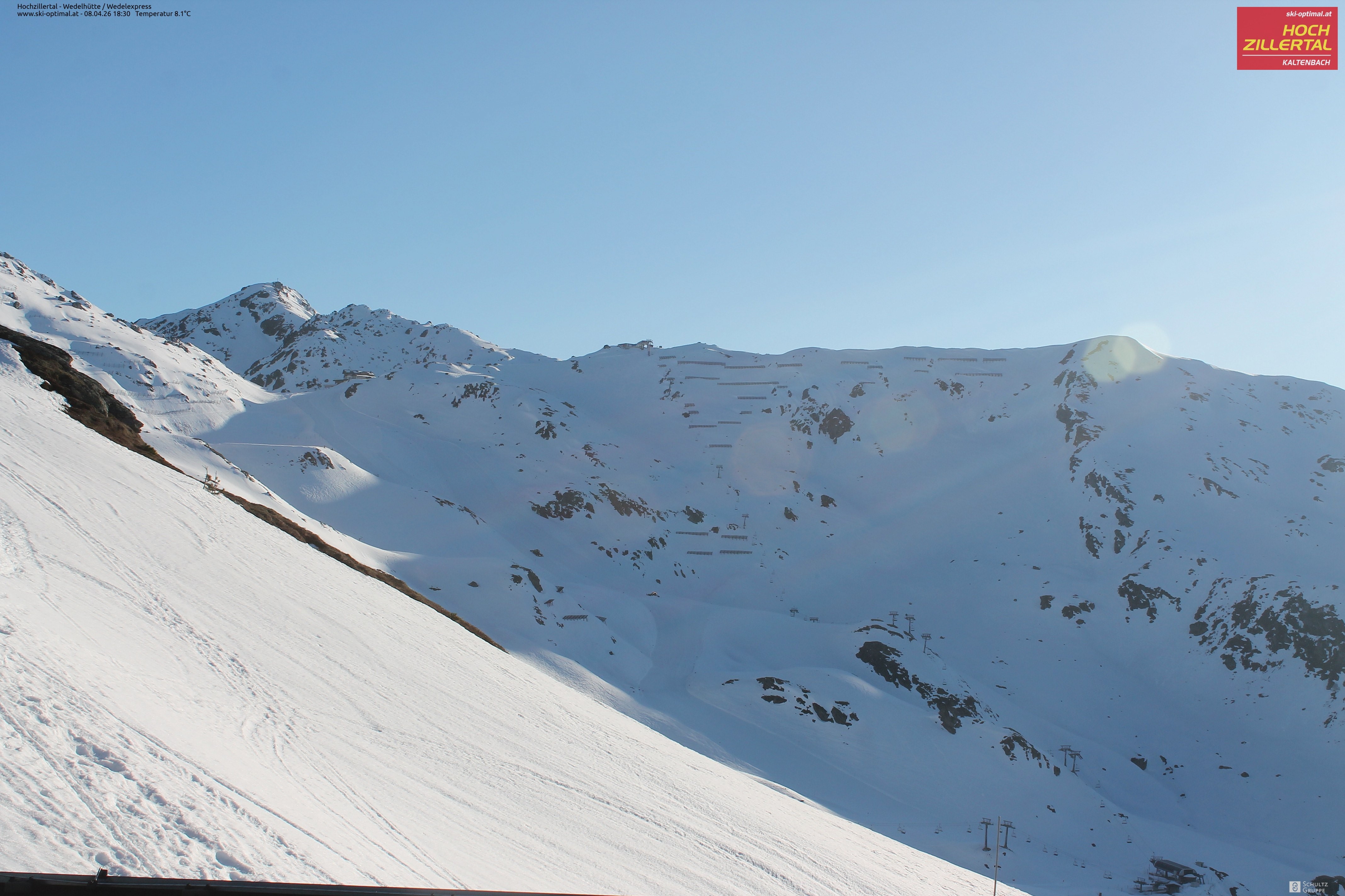Archiv Foto Webcam Hochzillertal: Blick zur Wedelhütte