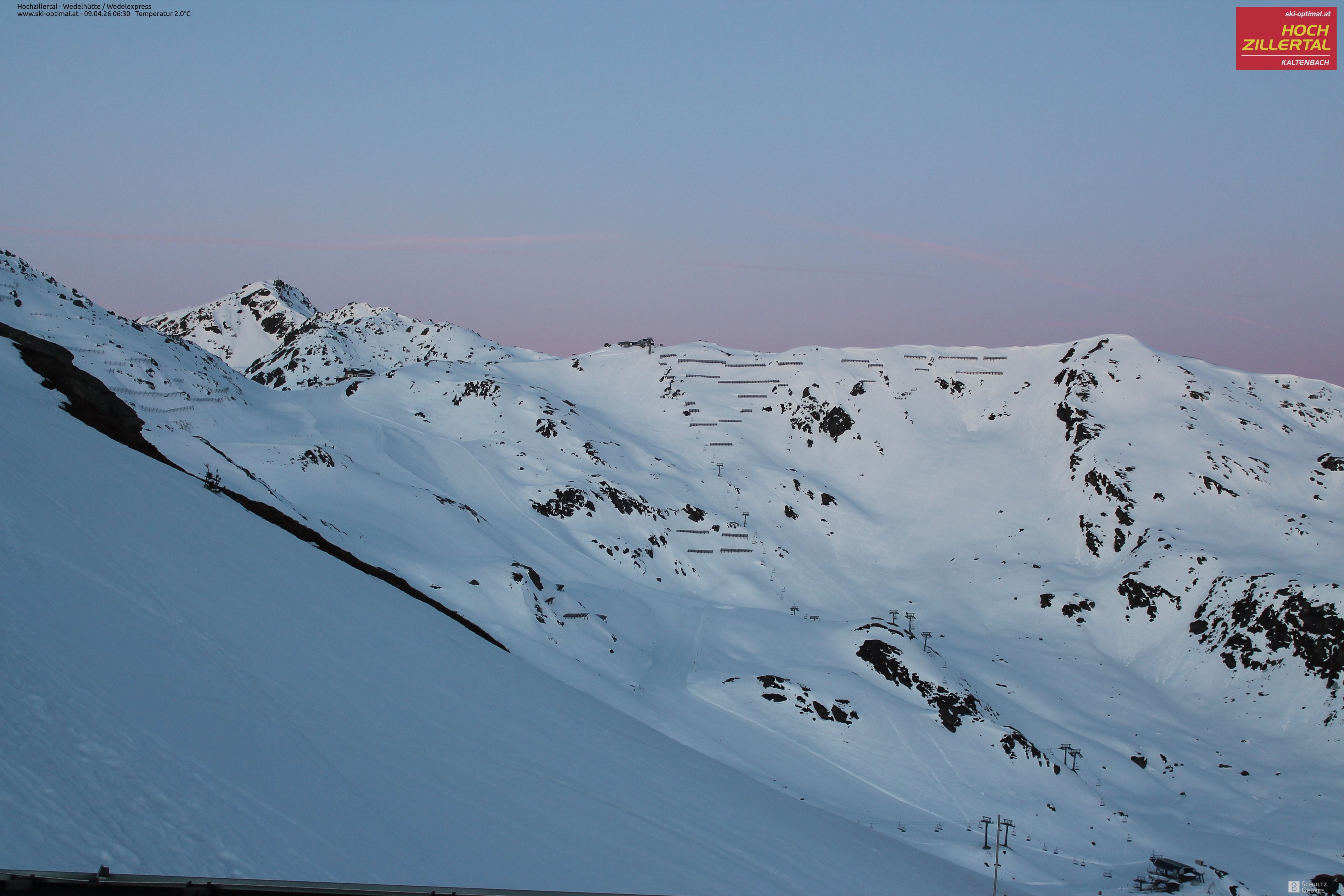 Archiv Foto Webcam Hochzillertal: Blick zur Wedelhütte