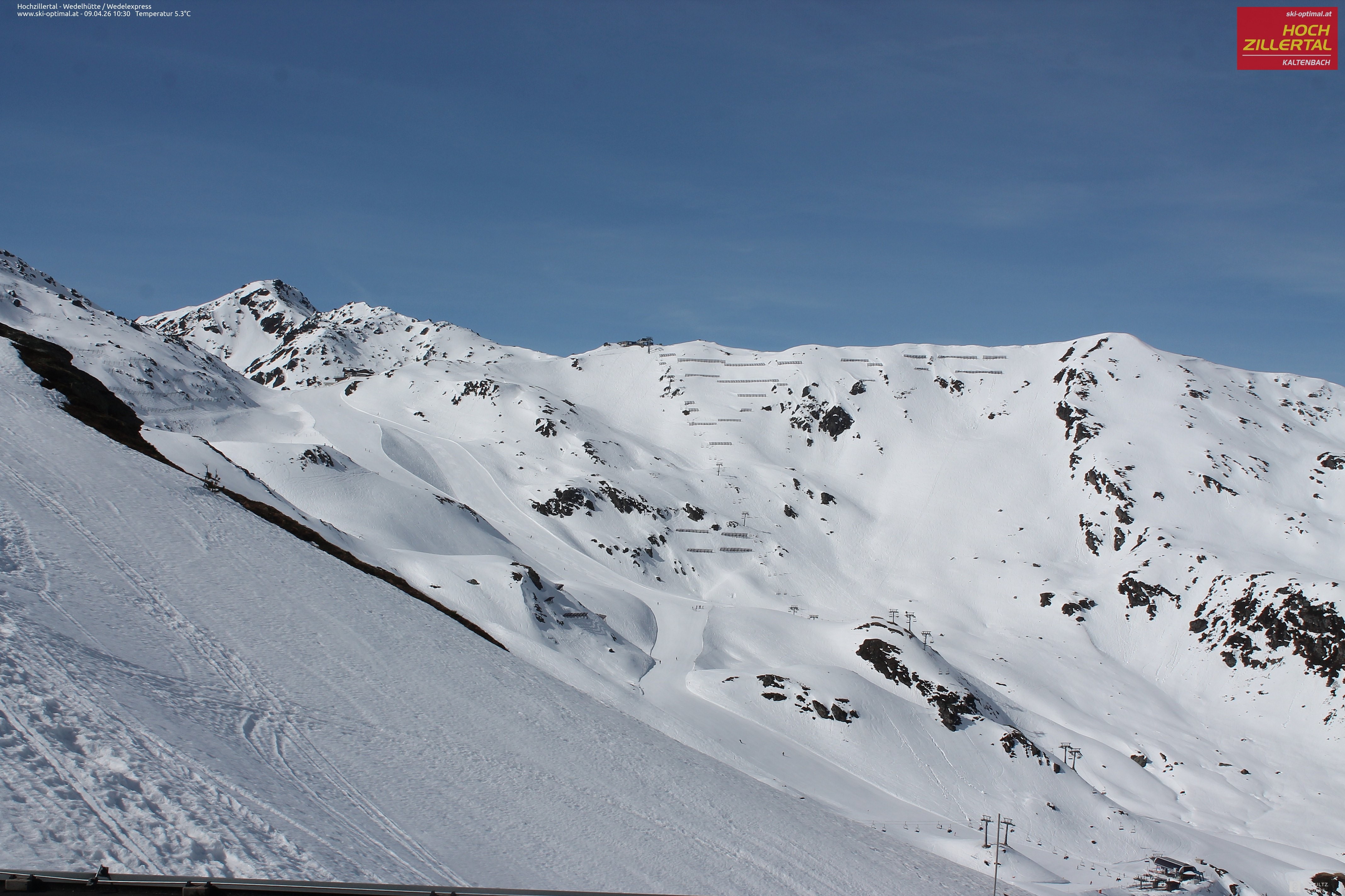 Archiv Foto Webcam Hochzillertal: Blick zur Wedelhütte