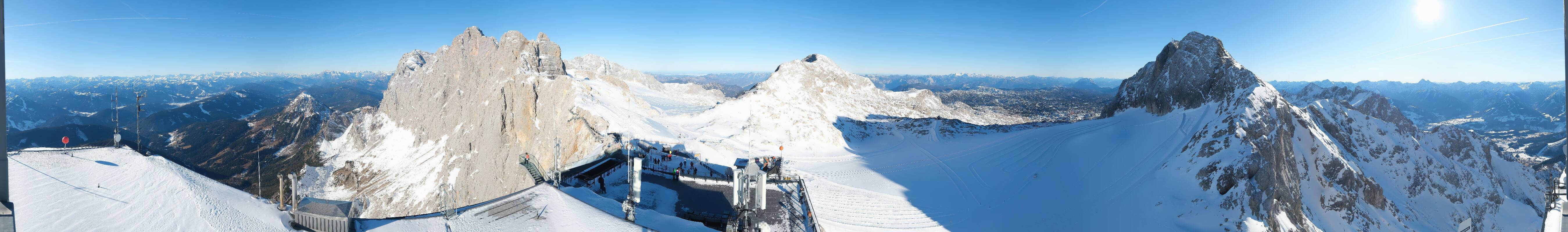 Archiv Foto Webcam Dachstein Gletscher: Panoramablick von der Bergstation