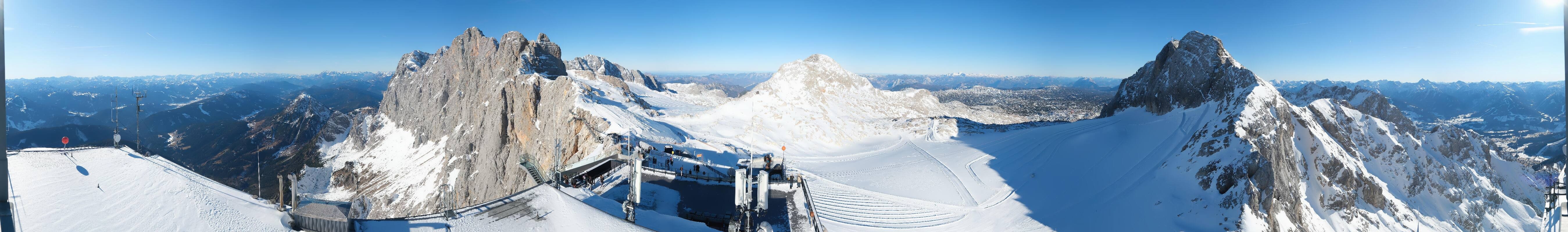 Archiv Foto Webcam Dachstein Gletscher: Panoramablick von der Bergstation