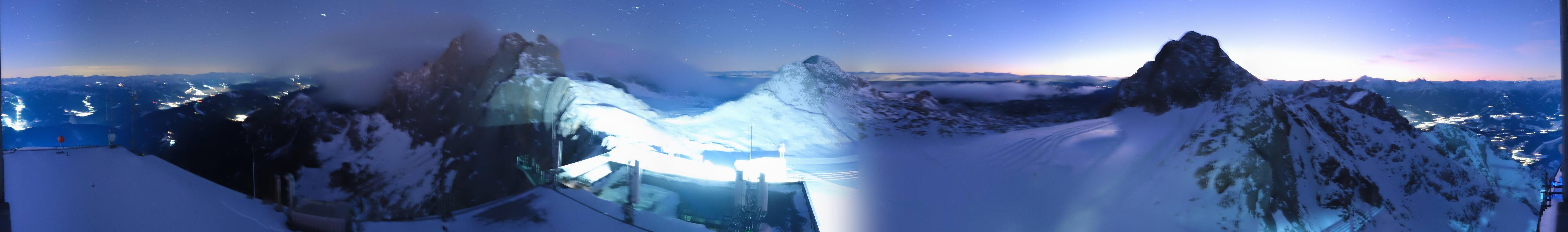 Archiv Foto Webcam Dachstein Gletscher: Panoramablick von der Bergstation