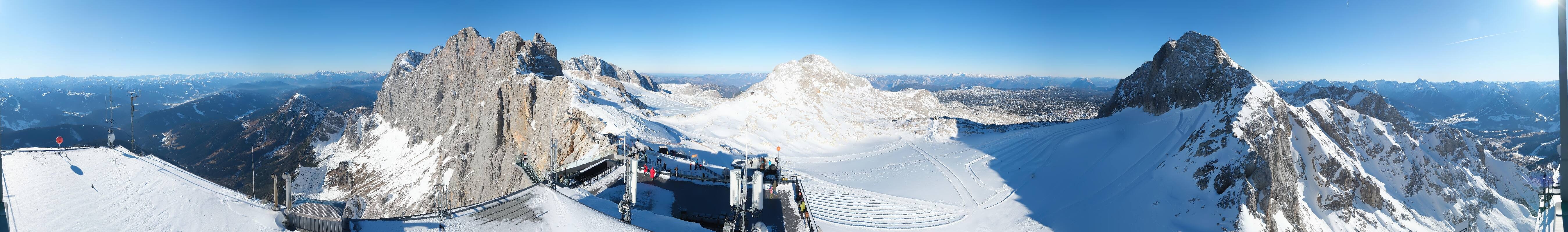 Archiv Foto Webcam Dachstein Gletscher: Panoramablick von der Bergstation