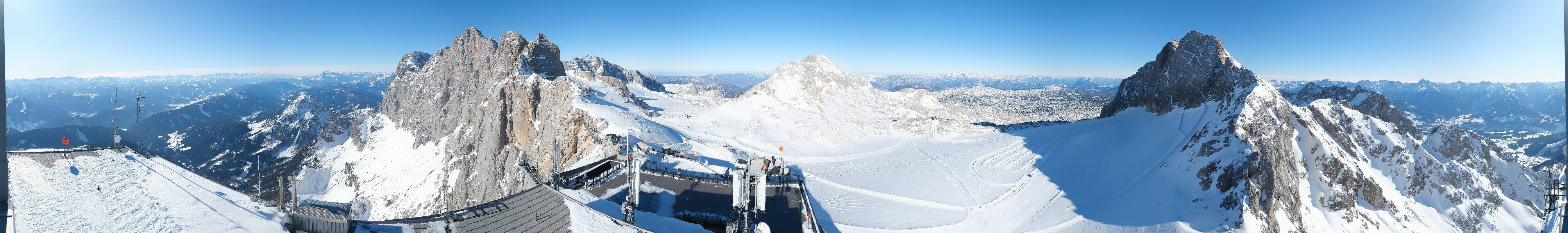 Archiv Foto Webcam Dachstein Gletscher: Panoramablick von der Bergstation
