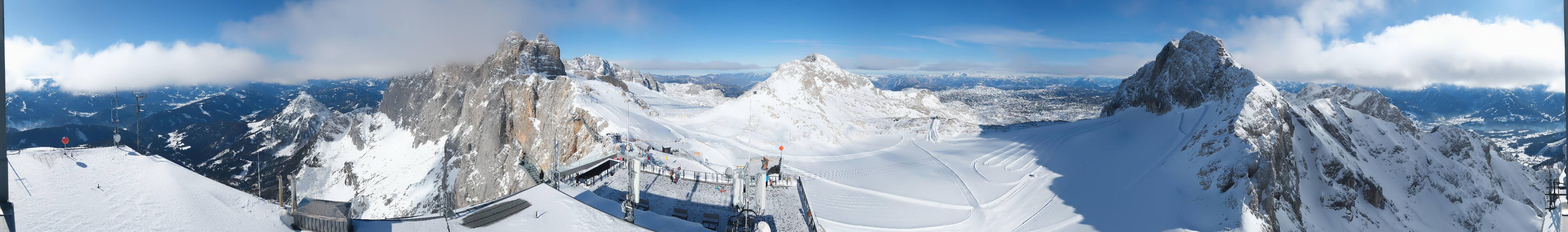 Archiv Foto Webcam Dachstein Gletscher: Panoramablick von der Bergstation