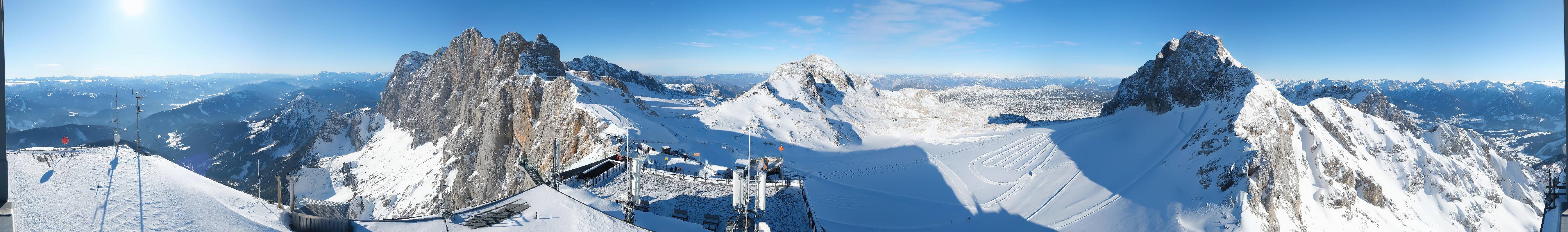 Archiv Foto Webcam Dachstein Gletscher: Panoramablick von der Bergstation