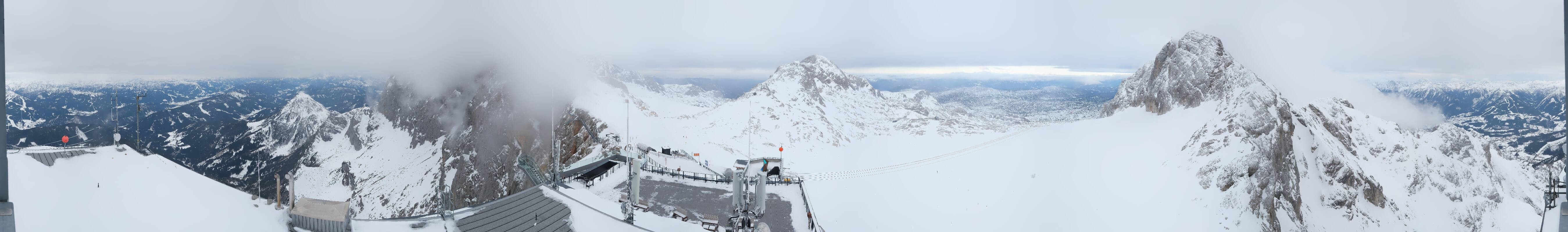 Archiv Foto Webcam Dachstein Gletscher: Panoramablick von der Bergstation